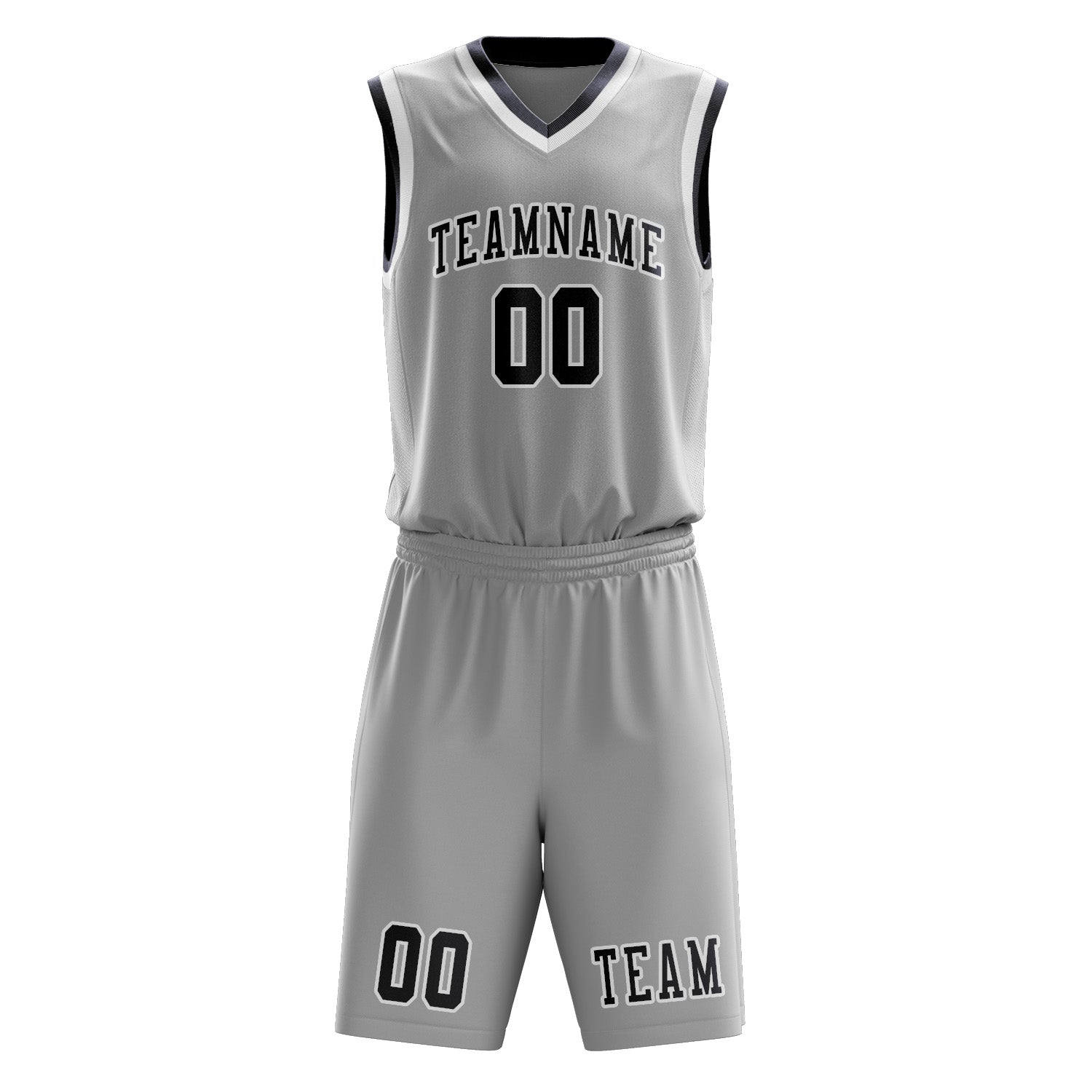 Custom Gray Navy Basketball Set