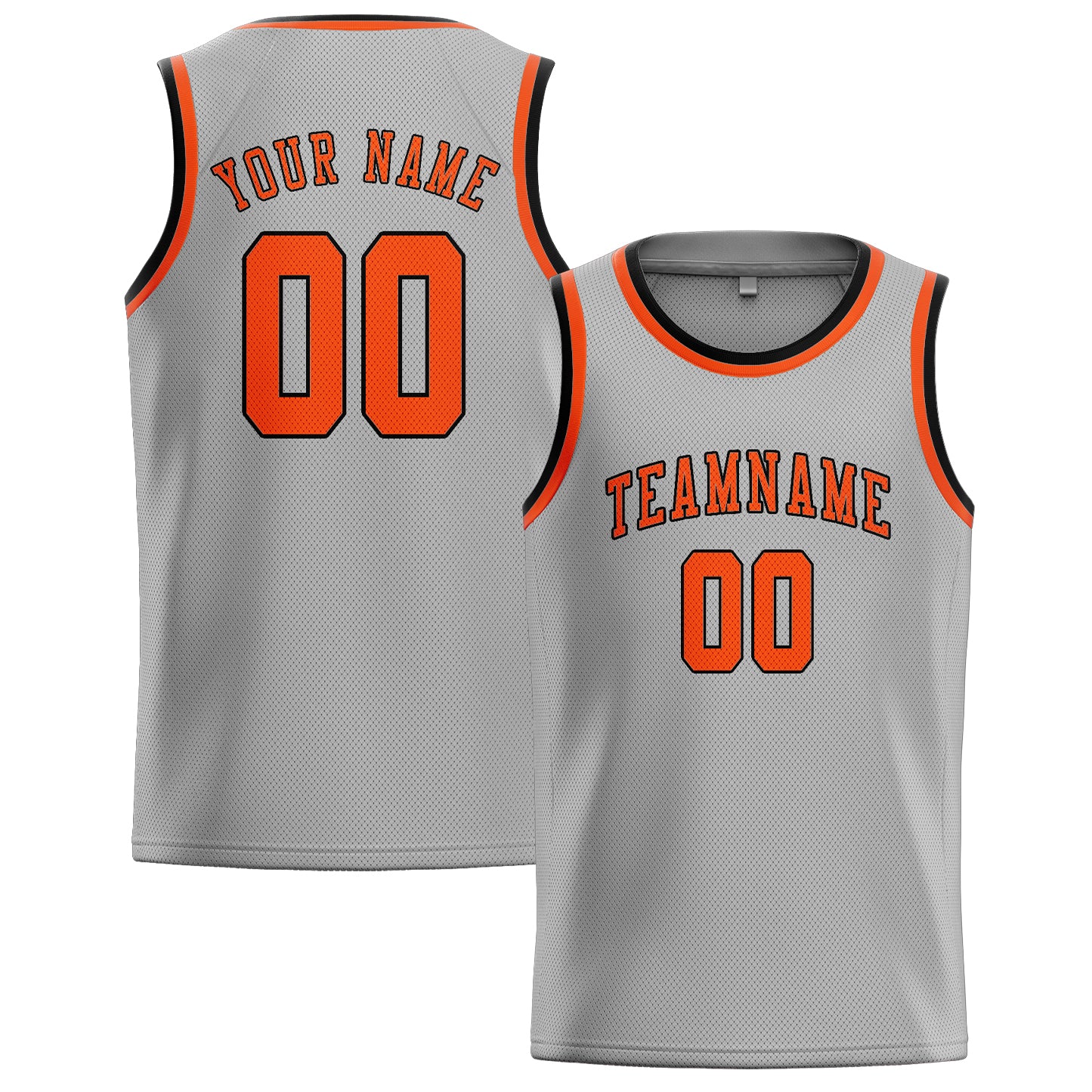 Custom Gray Orange Red Basketball Jersey