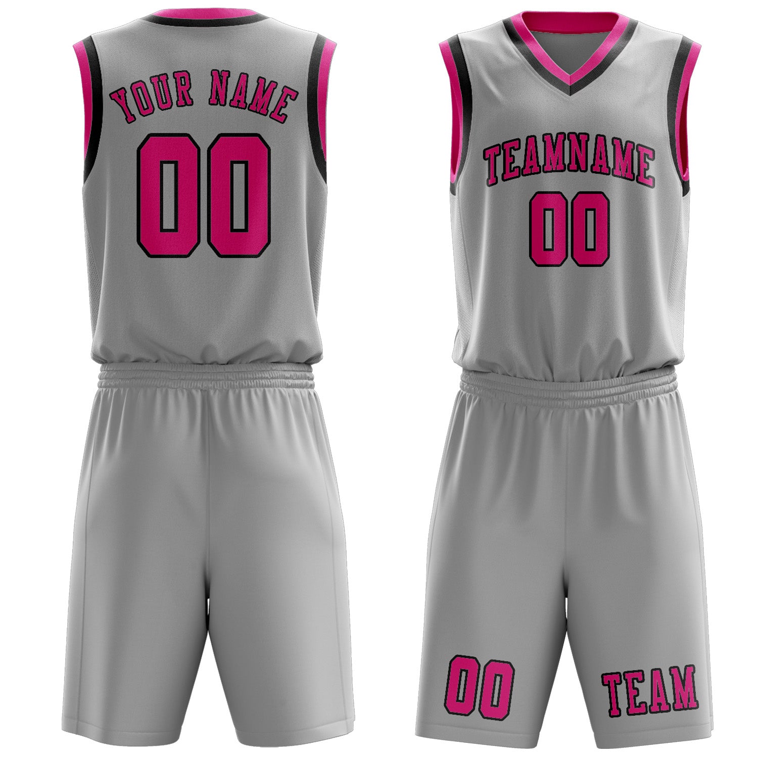 Custom Gray Pink Basketball Set