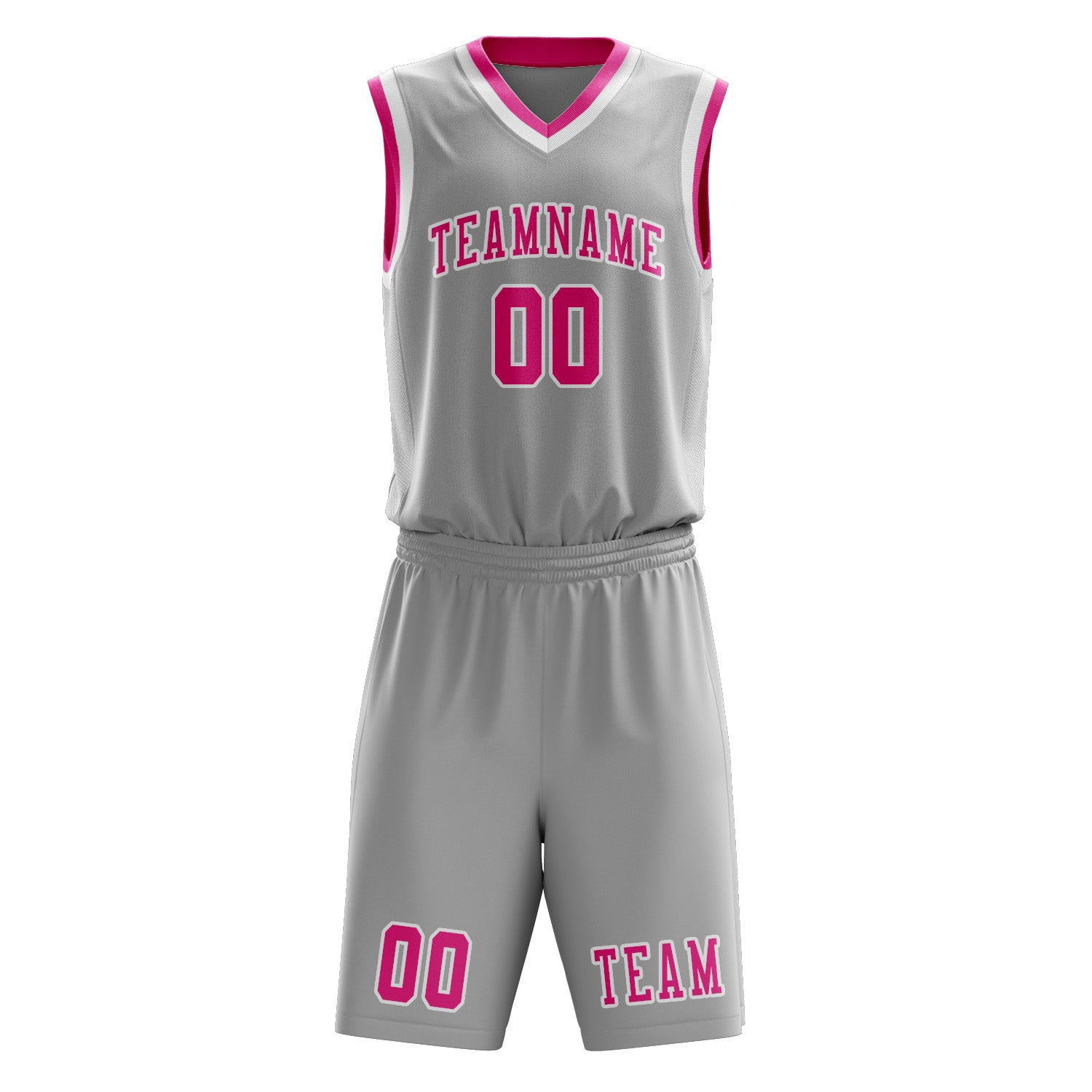 Custom Gray Pink Basketball Set