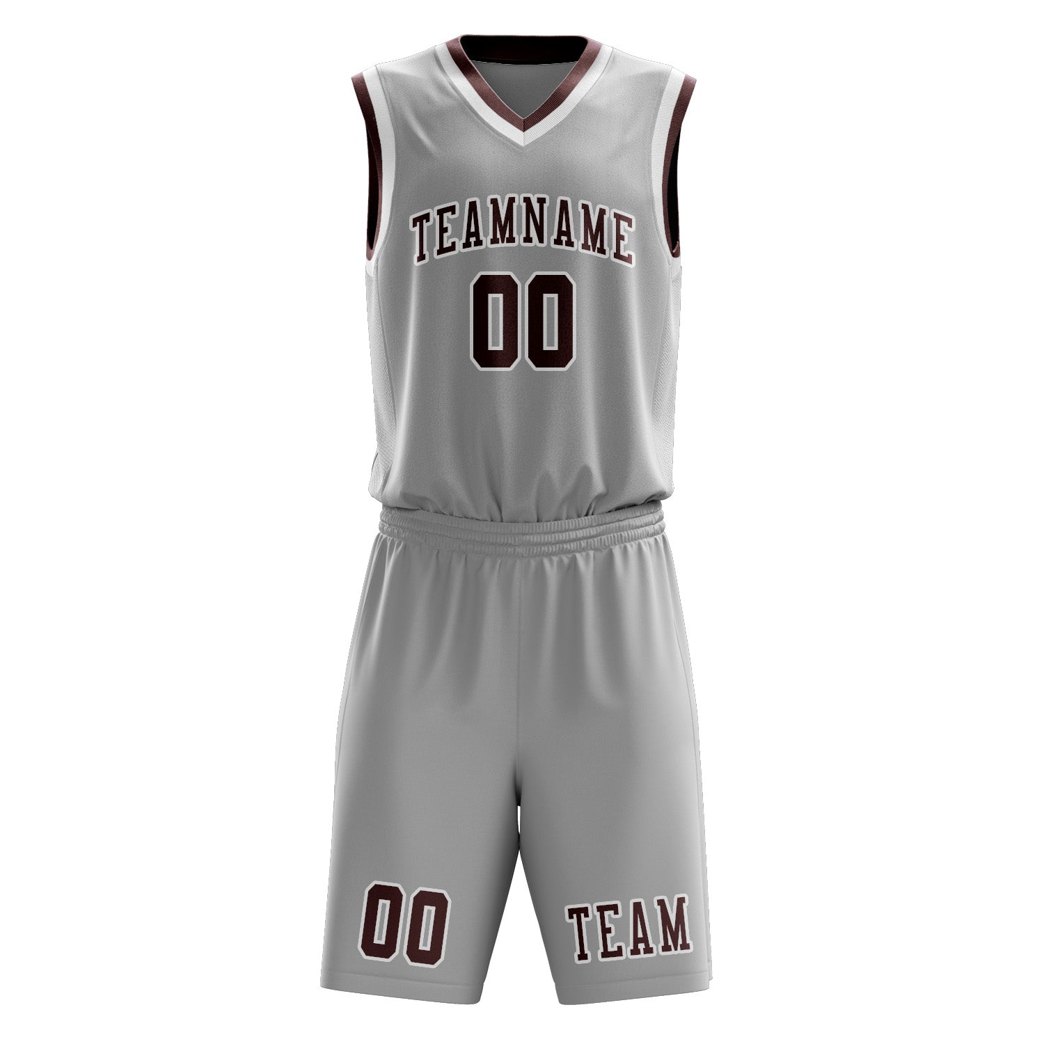 Custom Gray Crimson Red Basketball Set