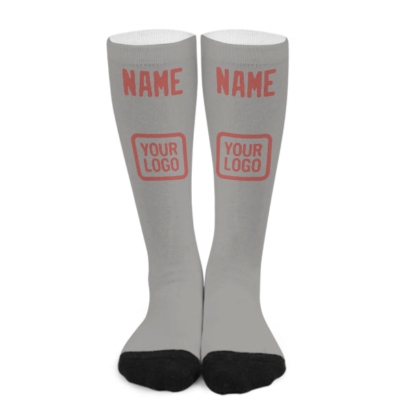 Custom Gray Copper Rose Knee-High Sock