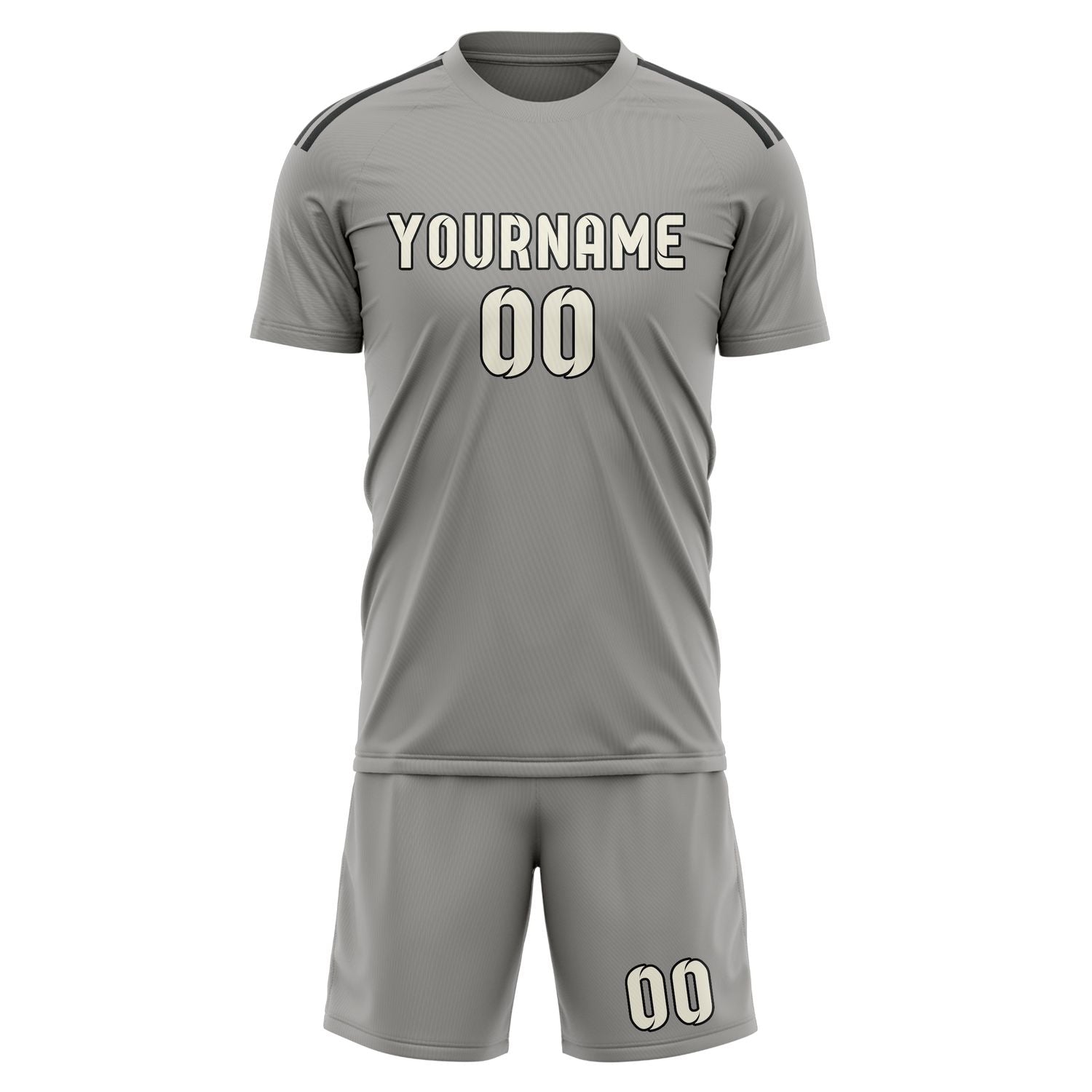 Custom Gray Cream Soccer Set