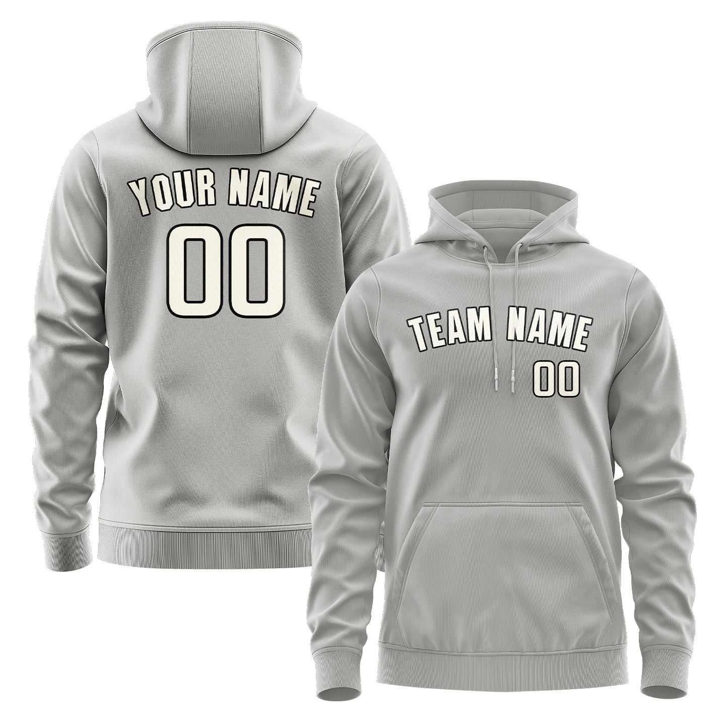 Custom Gray Cream Hoodie