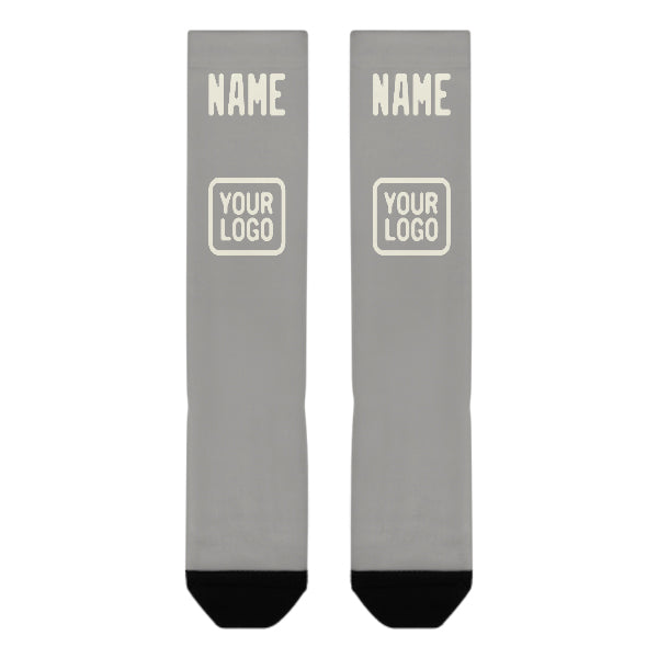 Custom Gray Cream Knee-High Sock