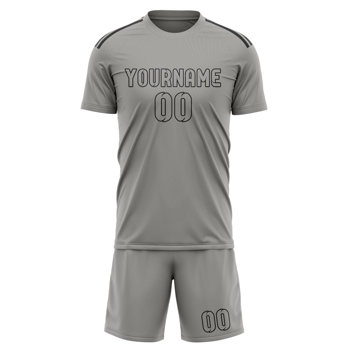 Custom Gray Gray Soccer Set