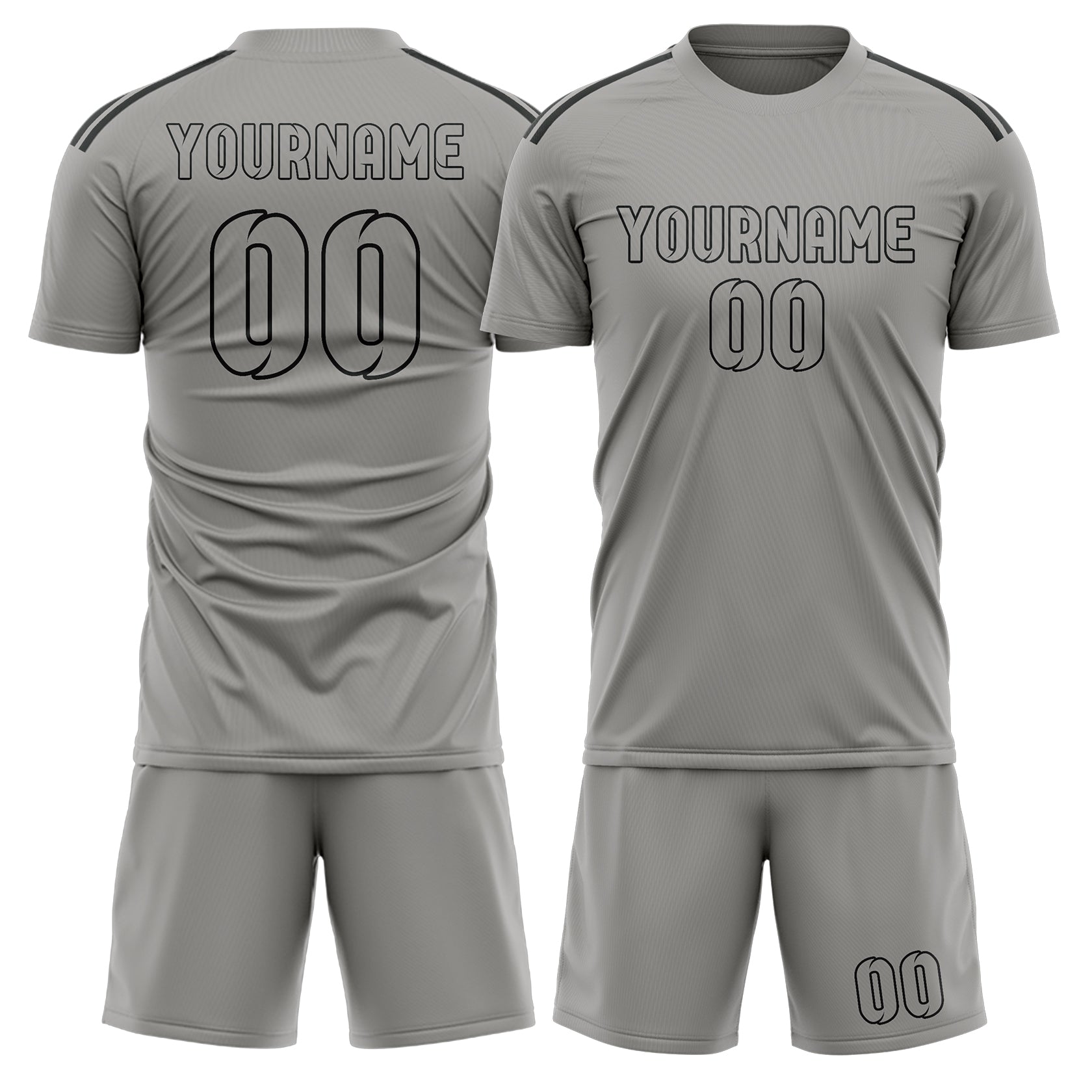 Custom Gray Gray Soccer Set
