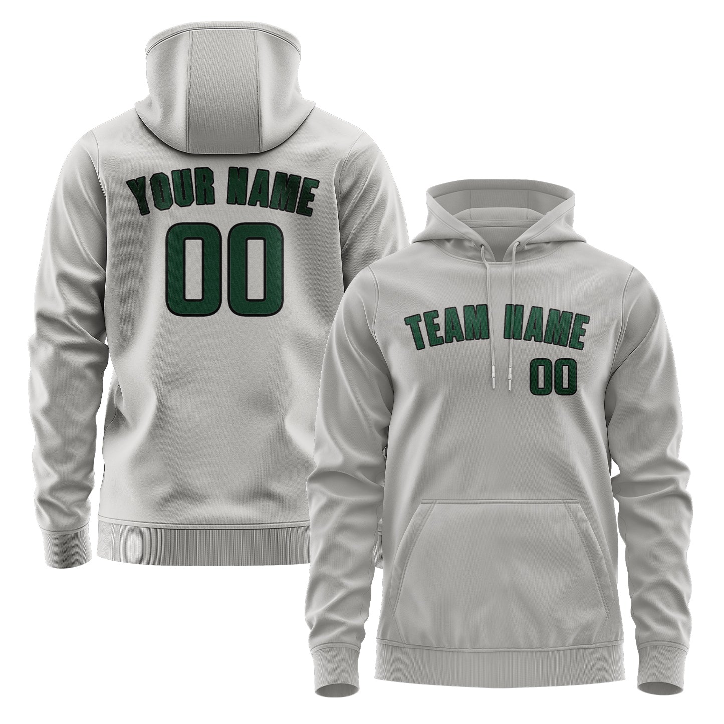 Custom Gray Green Hoodie