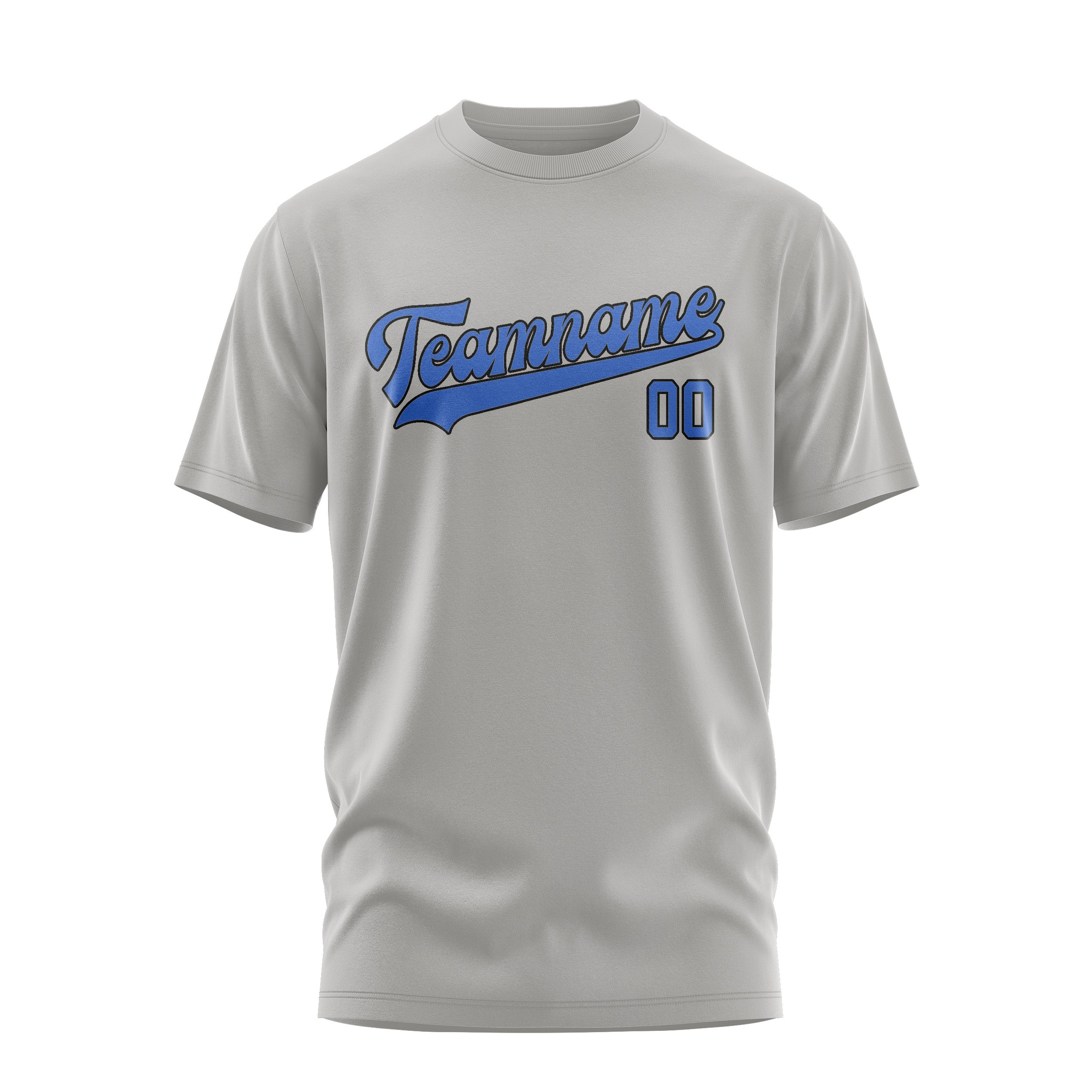 Custom Gray Sky Blue T-Shirt