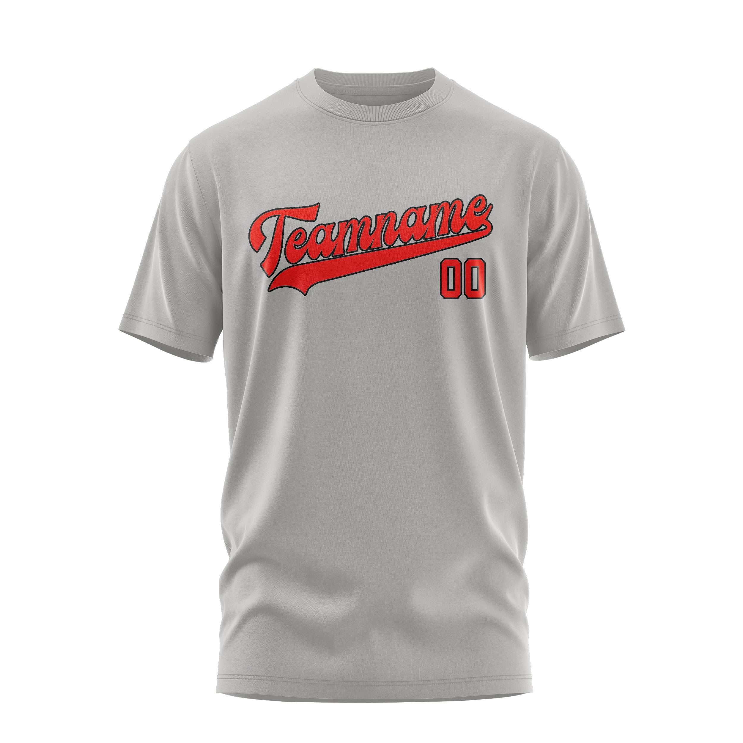 Custom Gray Orange Red T-Shirt