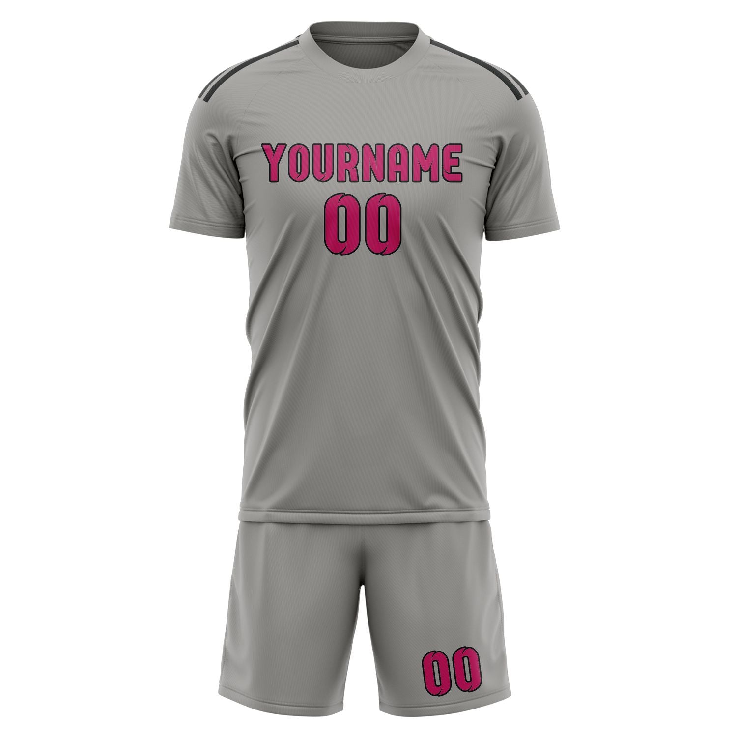 Custom Gray Pink Soccer Set