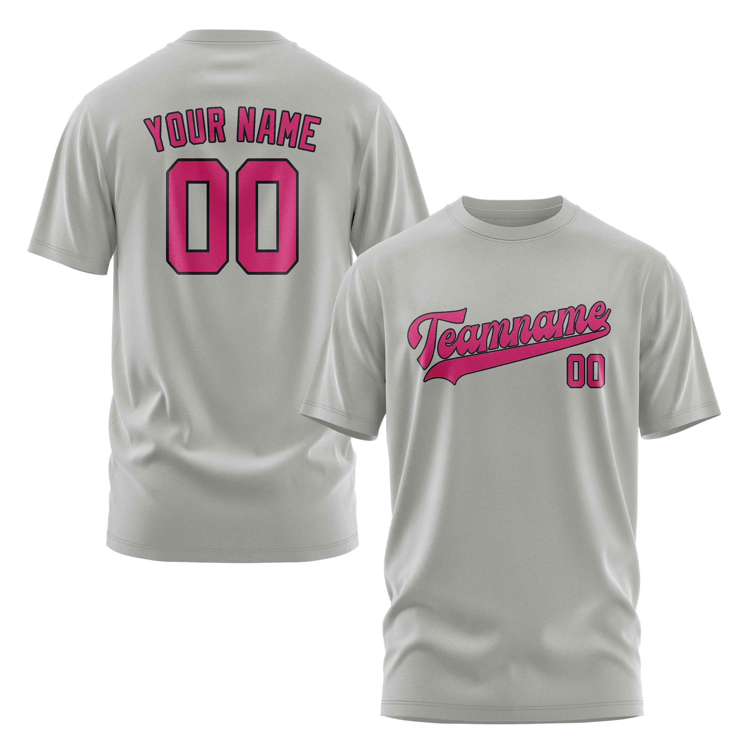 Custom Gray Pink T-Shirt