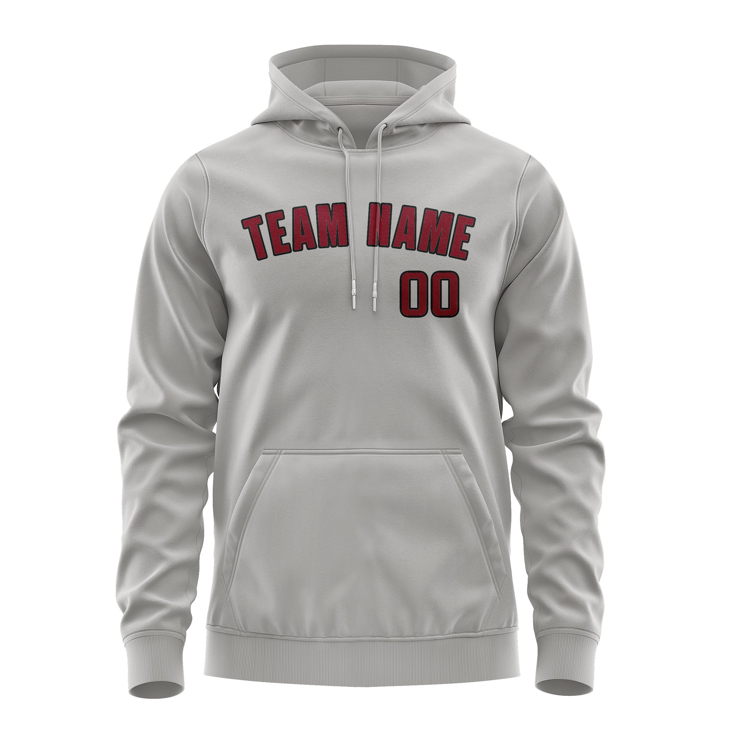 Custom Gray Crimson Red Hoodie
