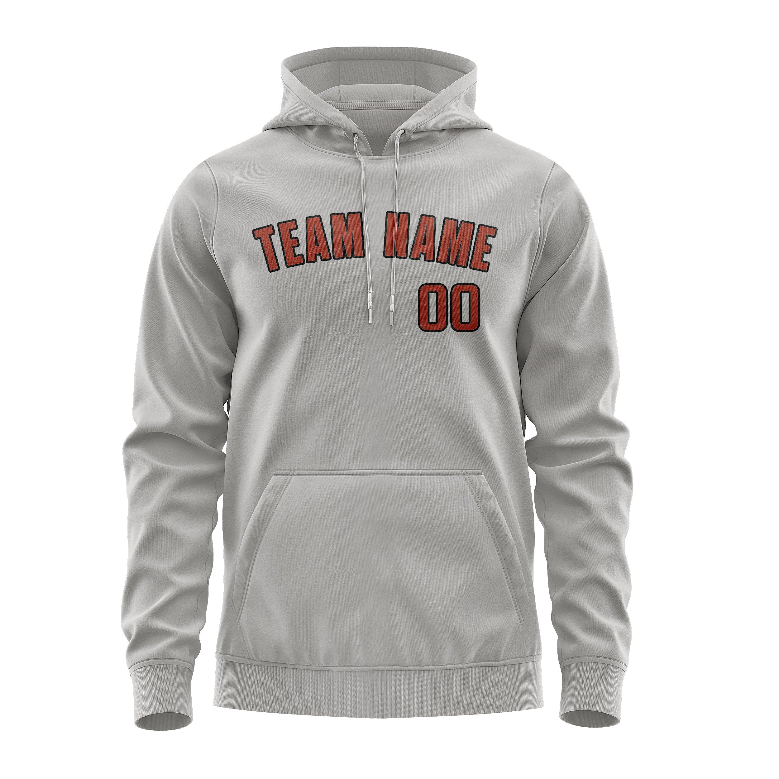 Custom Gray Coral Red Hoodie