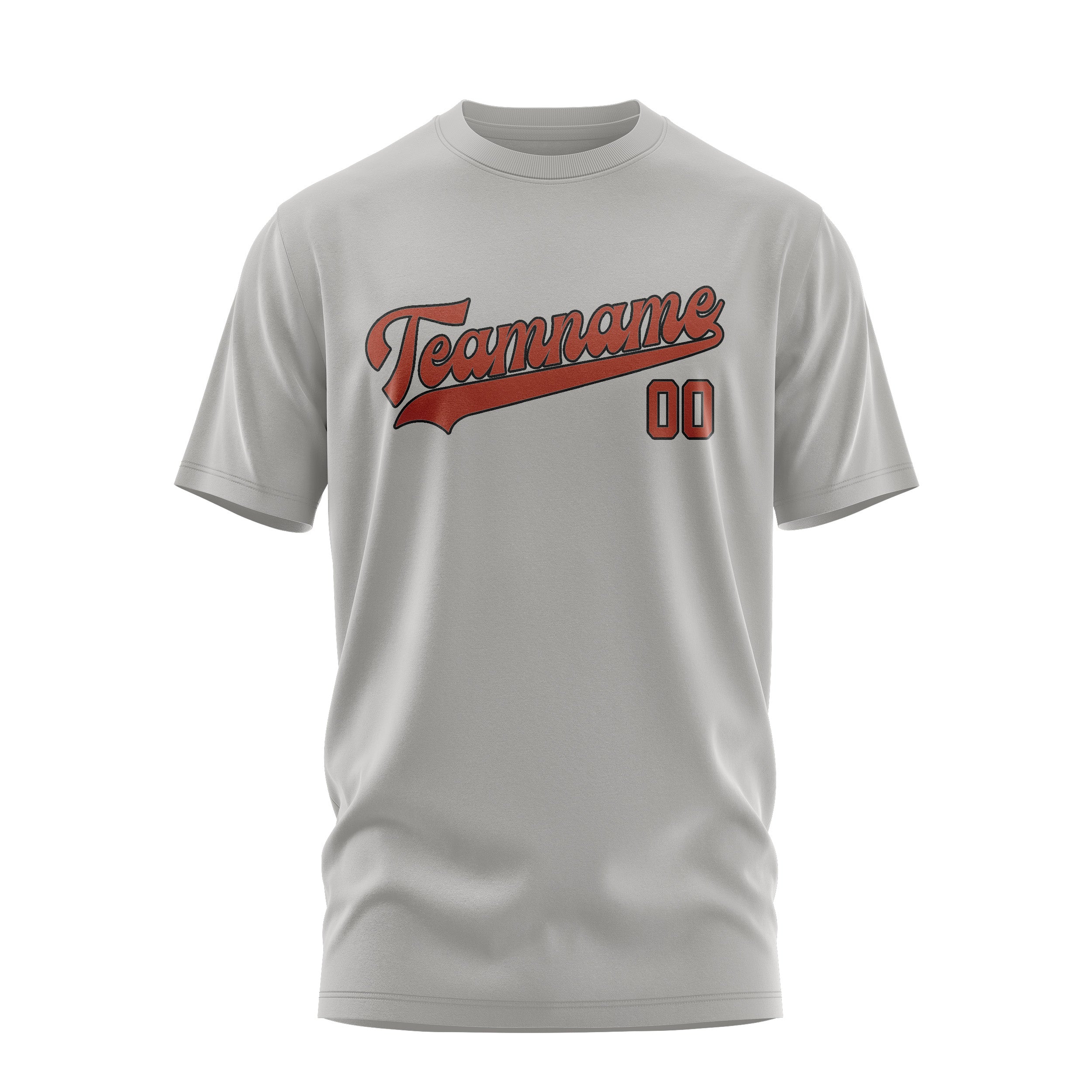 Custom Gray Coral Red T-Shirt