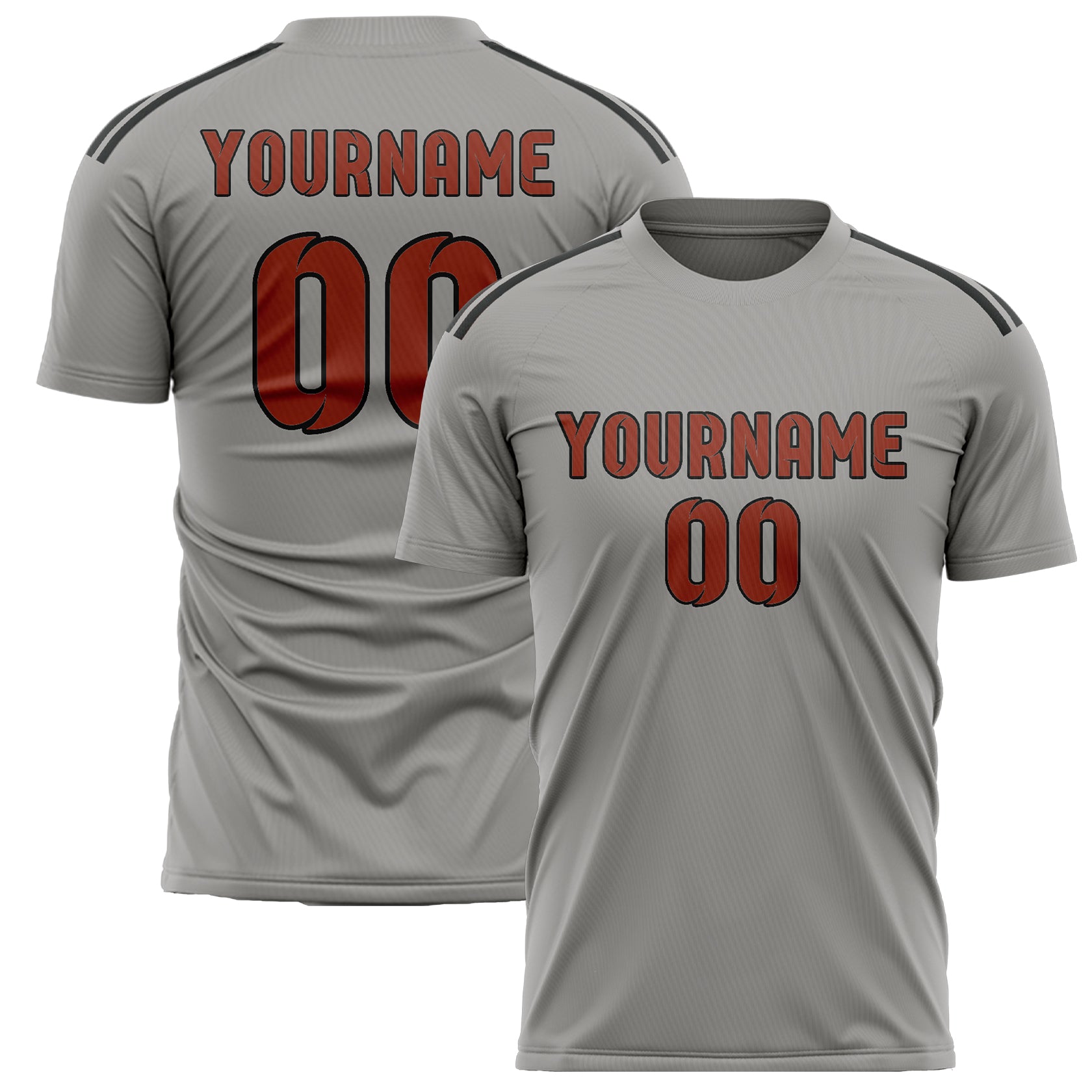 Custom Gray Coral Red Soccer Jersey