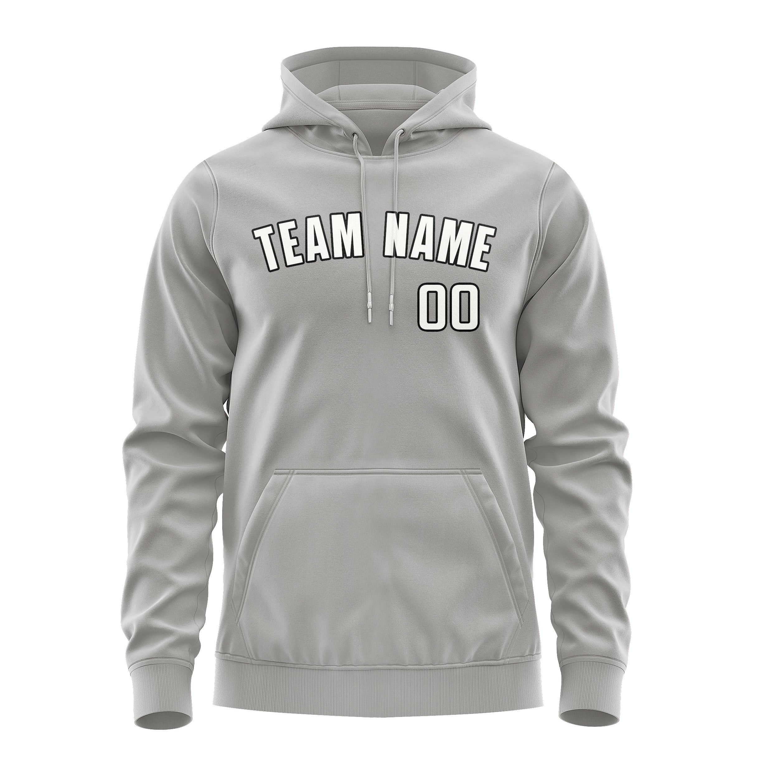 Custom Gray White Hoodie
