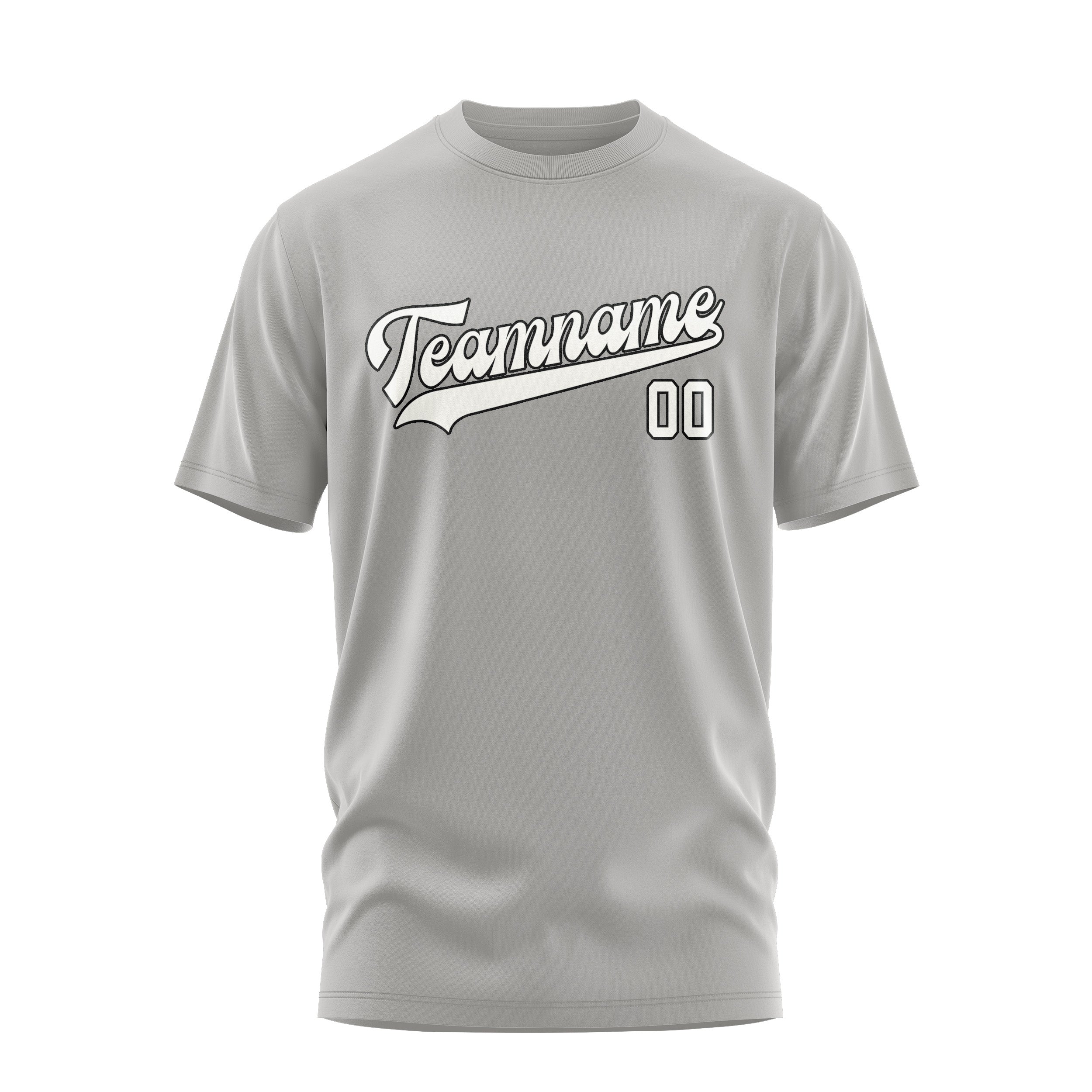 Custom Gray White T-Shirt