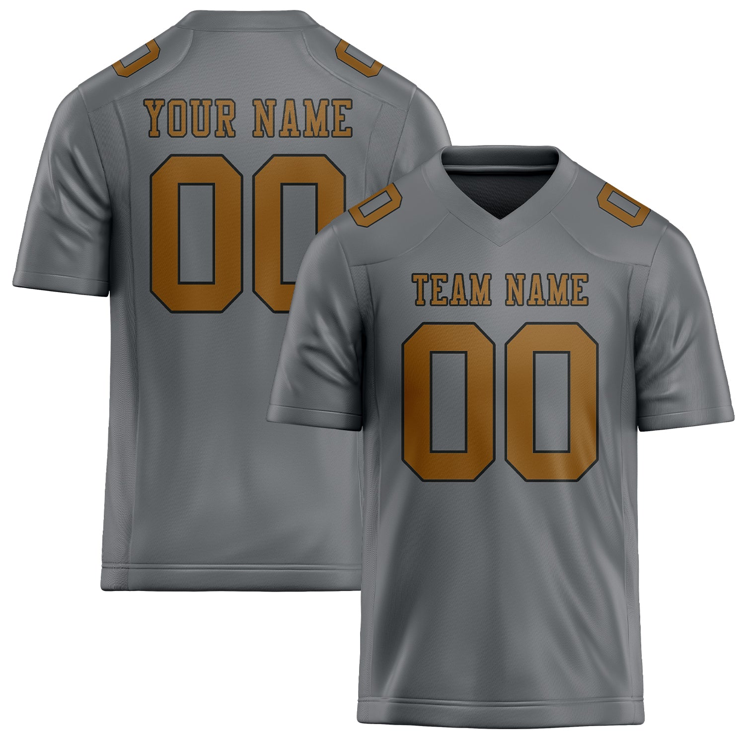 Custom Gray Khaki Football Jersey