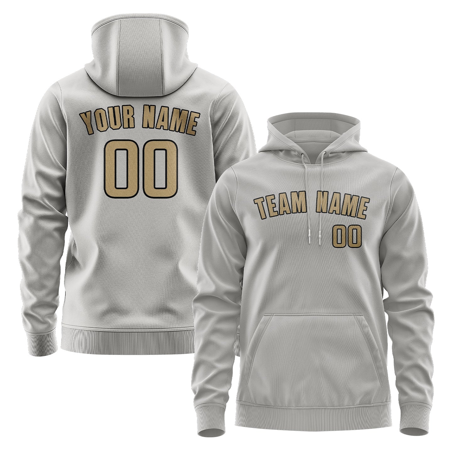 Custom Gray Light Khaki Hoodie