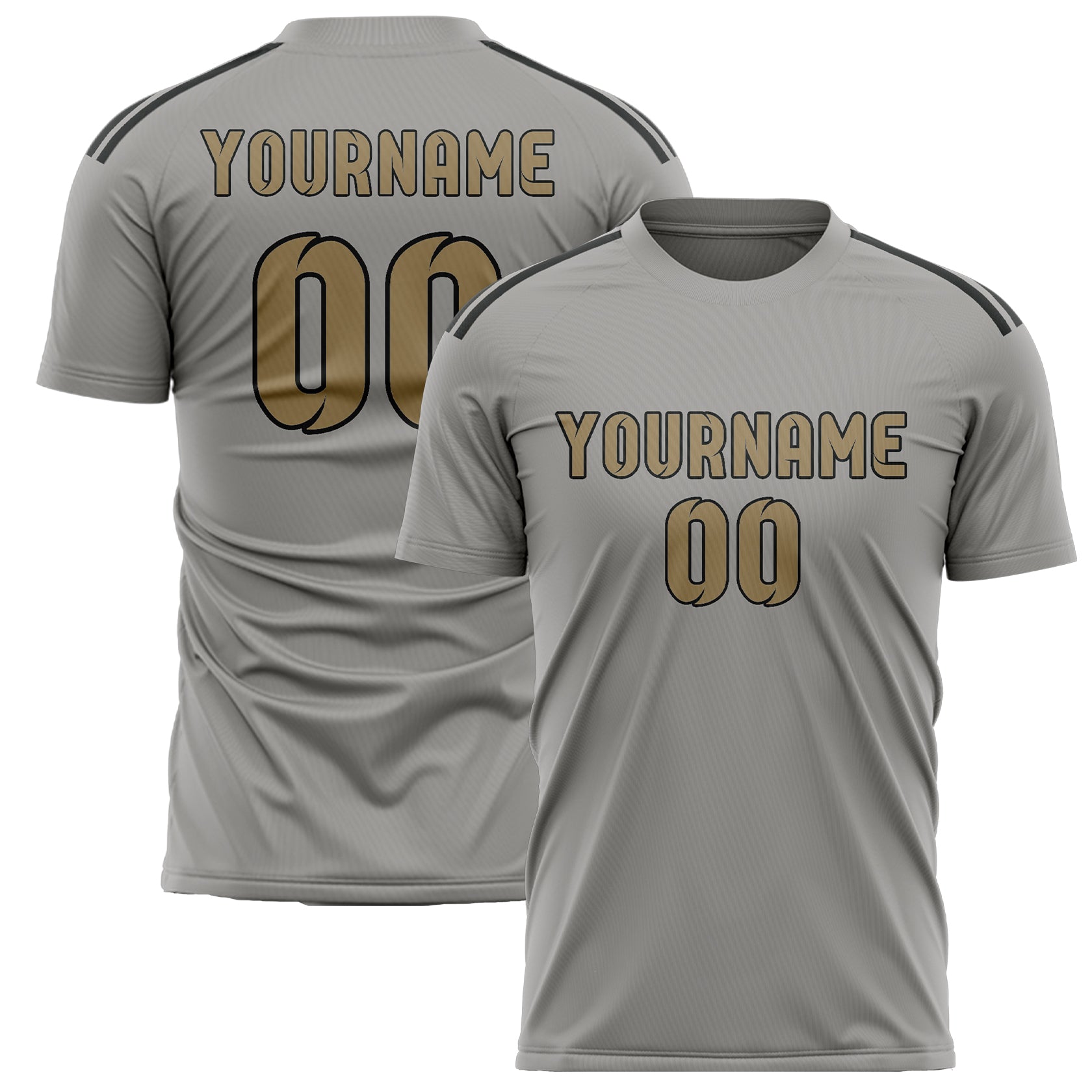 Custom Gray Light Khaki Soccer Jersey