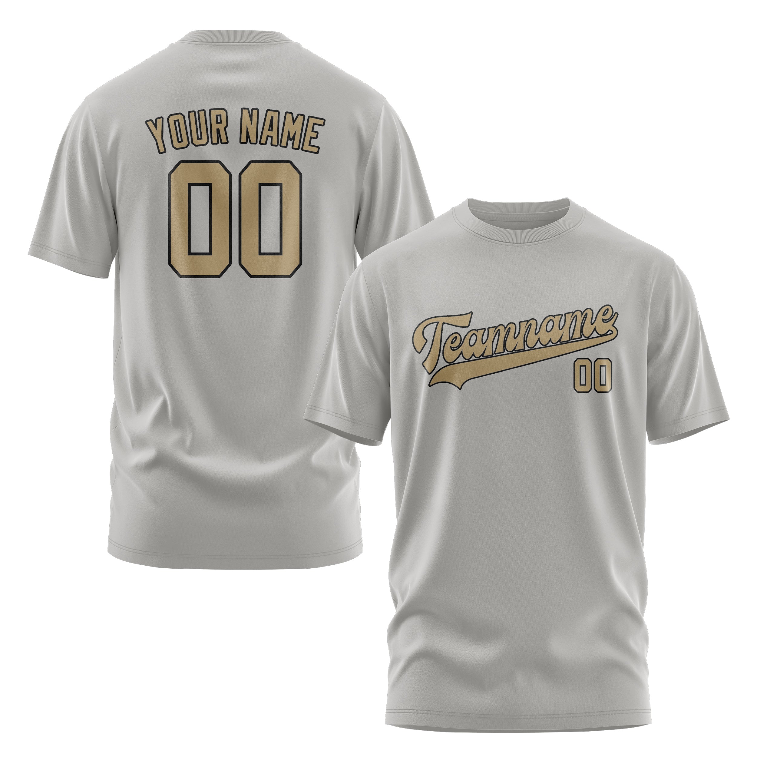 Custom Gray Light Khaki T-Shirt