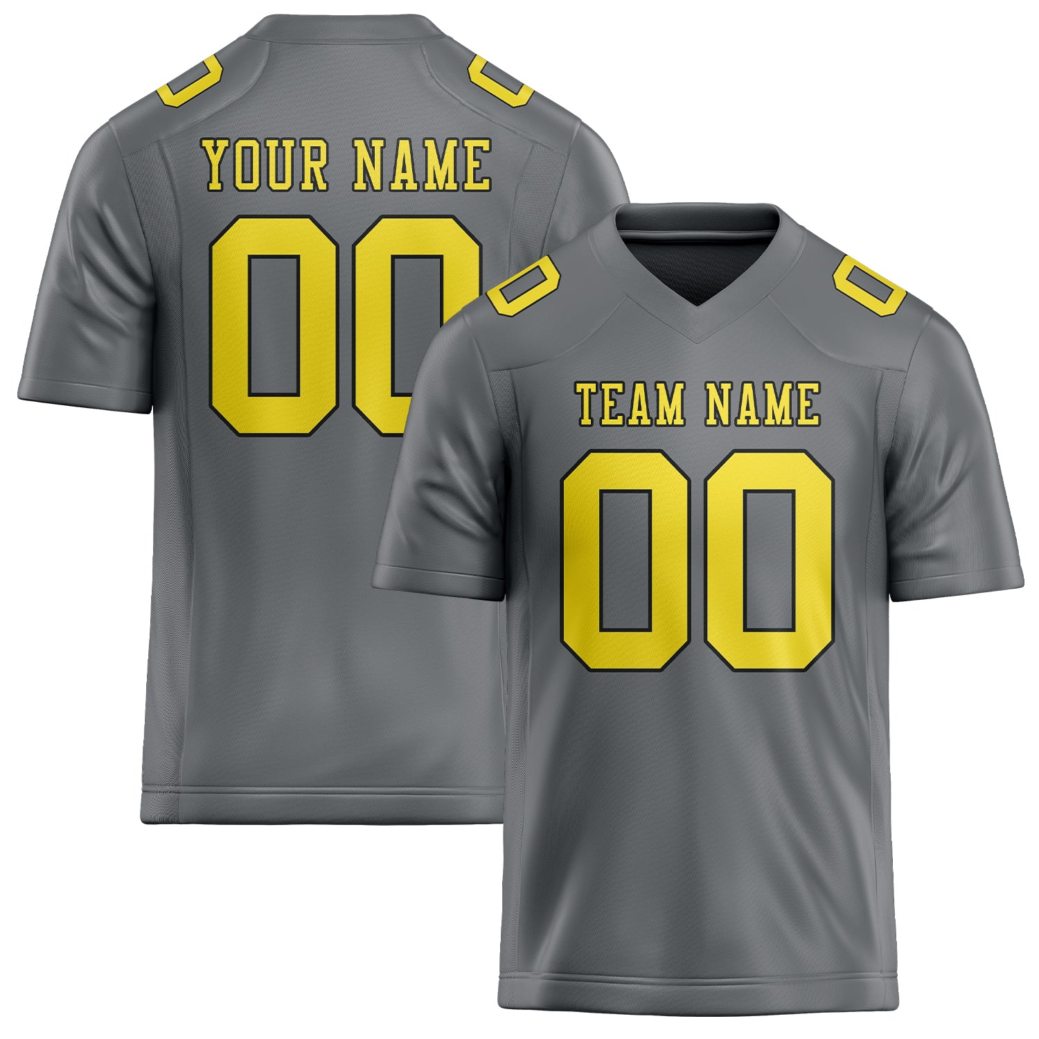 Custom Gray Light Yellow Football Jersey