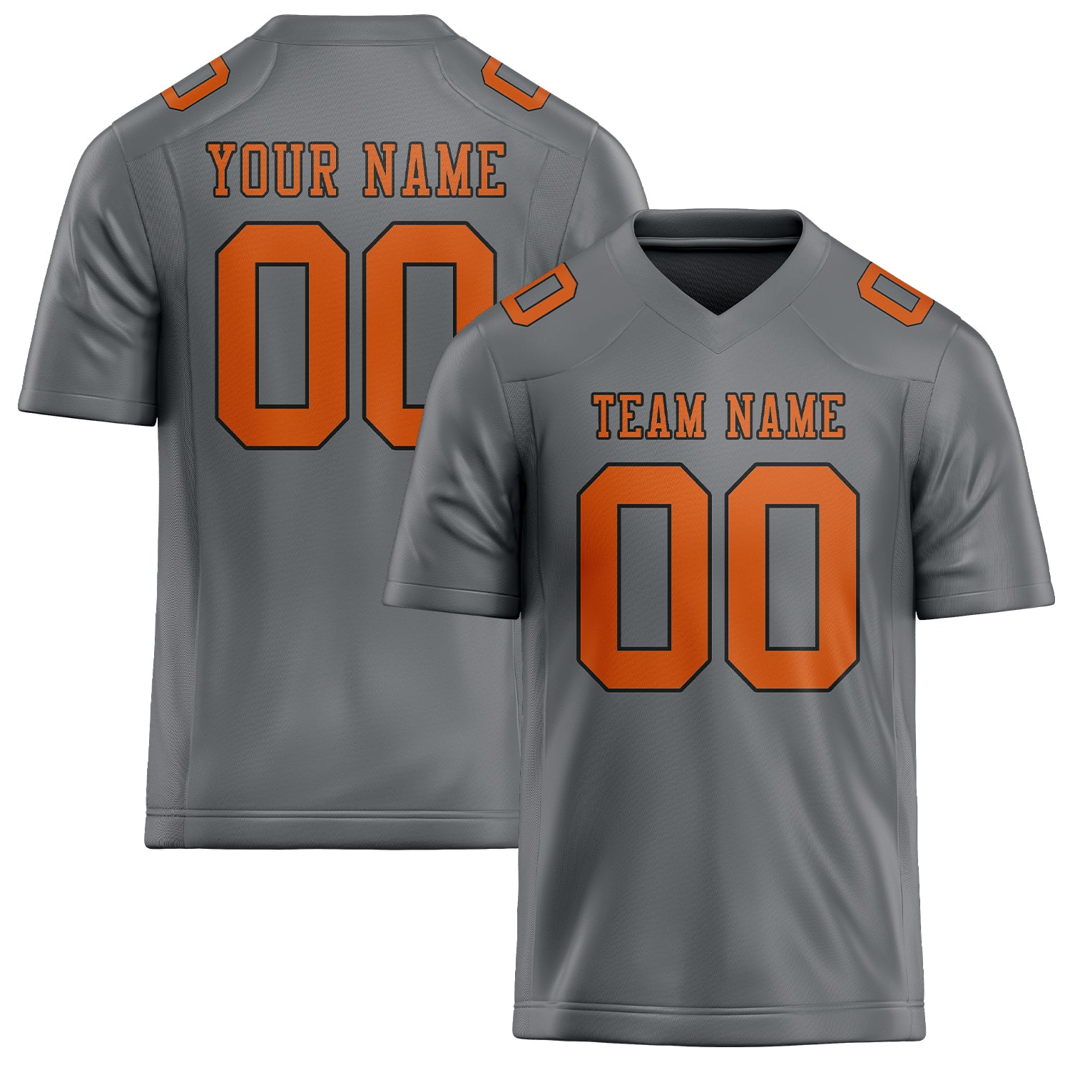 Custom Gray Orange Football Jersey