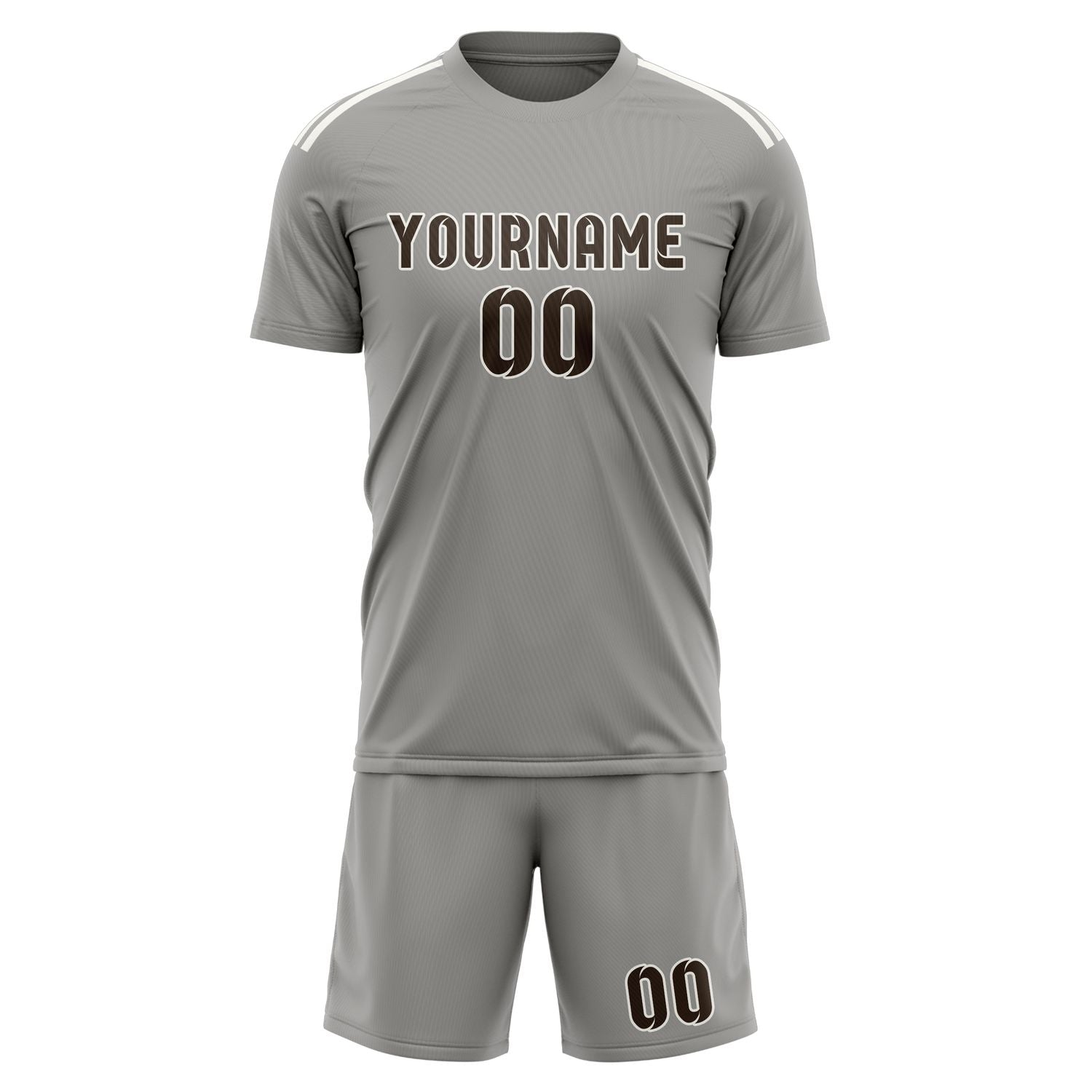 Custom Gray Brown Soccer Set