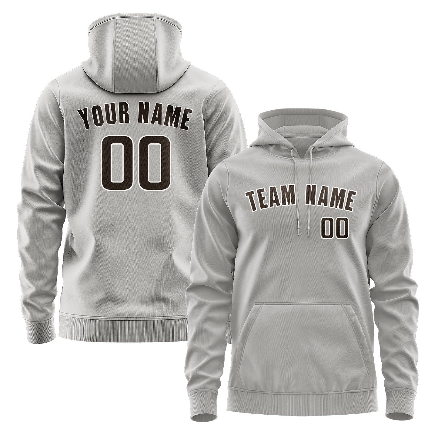 Custom Gray Brown Hoodie