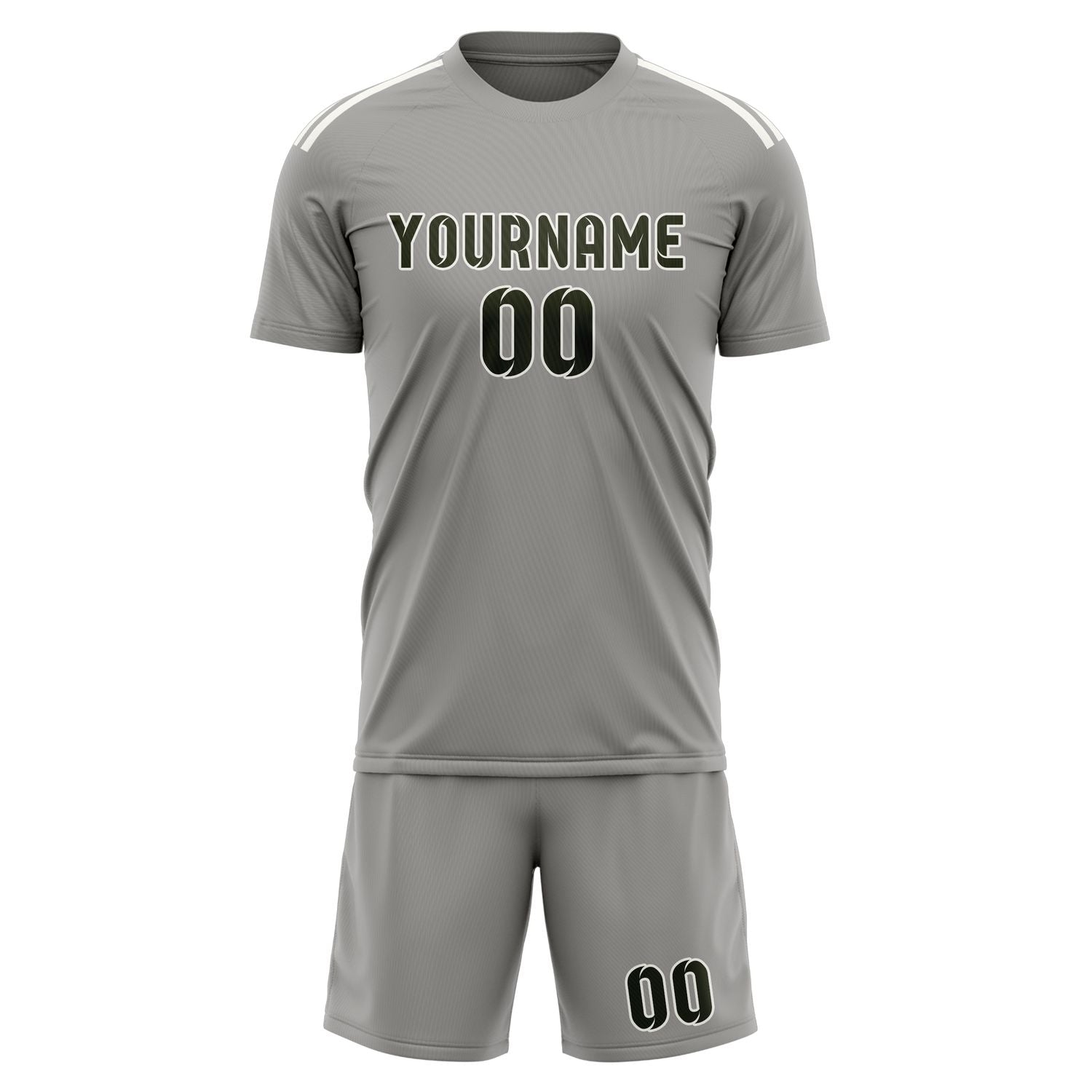 Custom Gray Olive Soccer Set