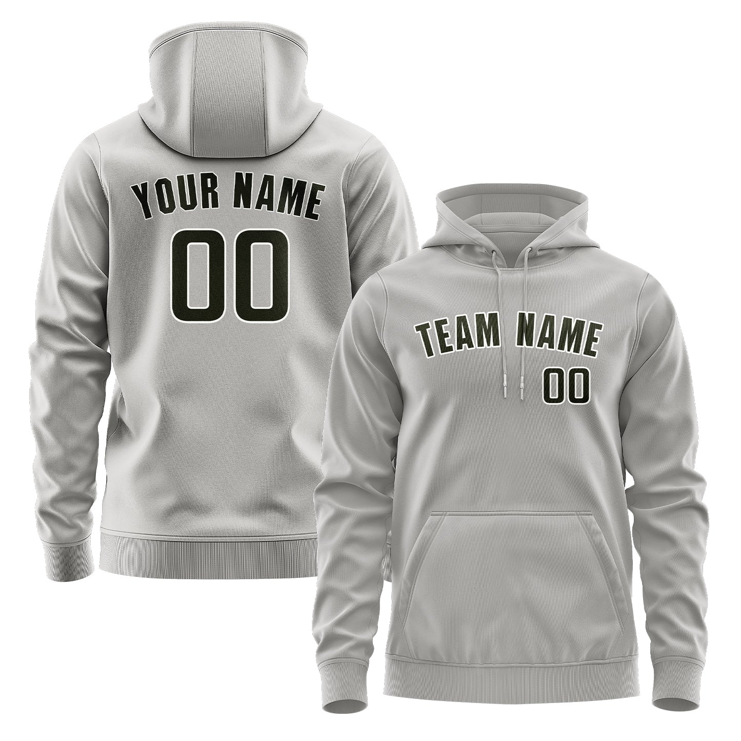 Custom Gray Olive Hoodie