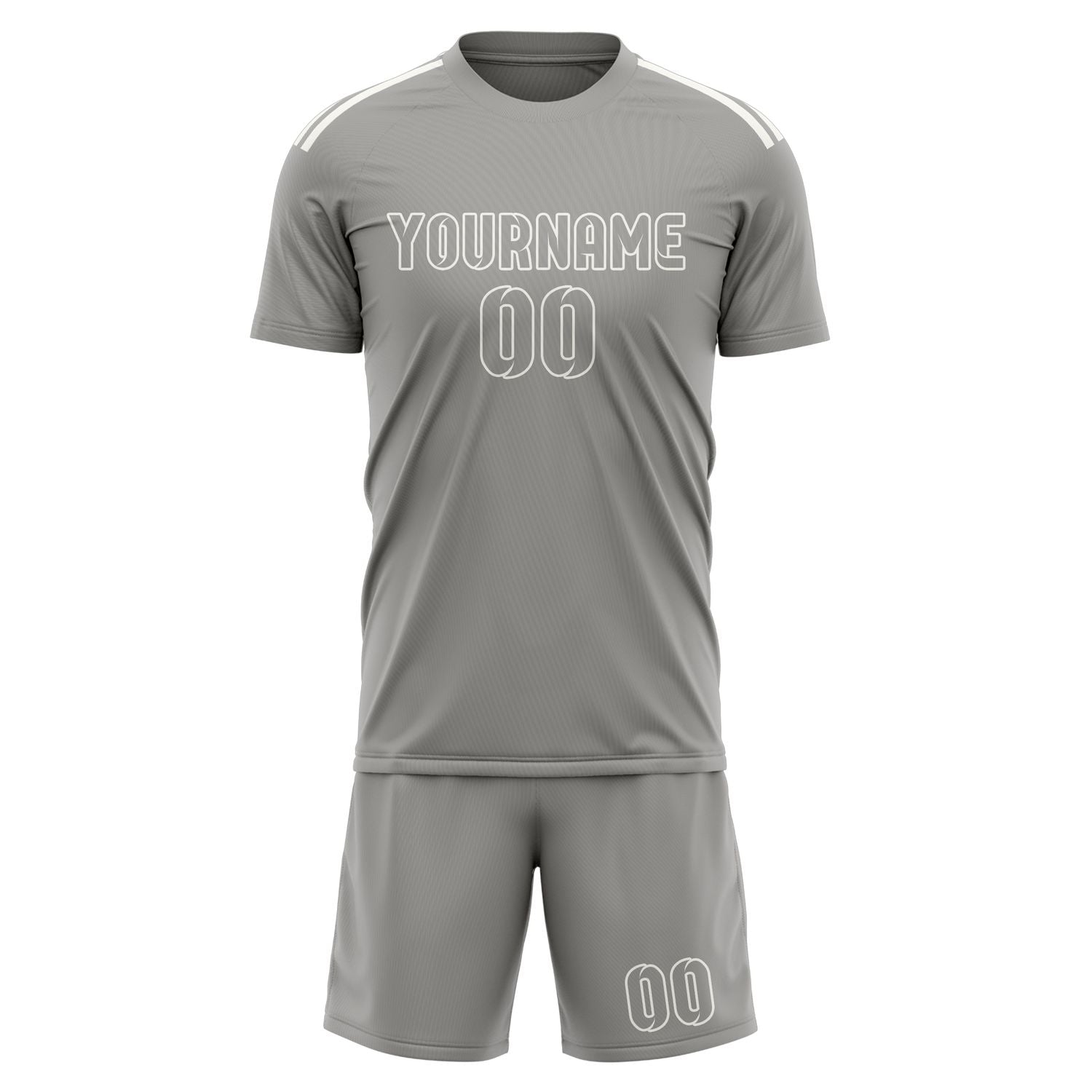 Custom Gray Gray Soccer Set