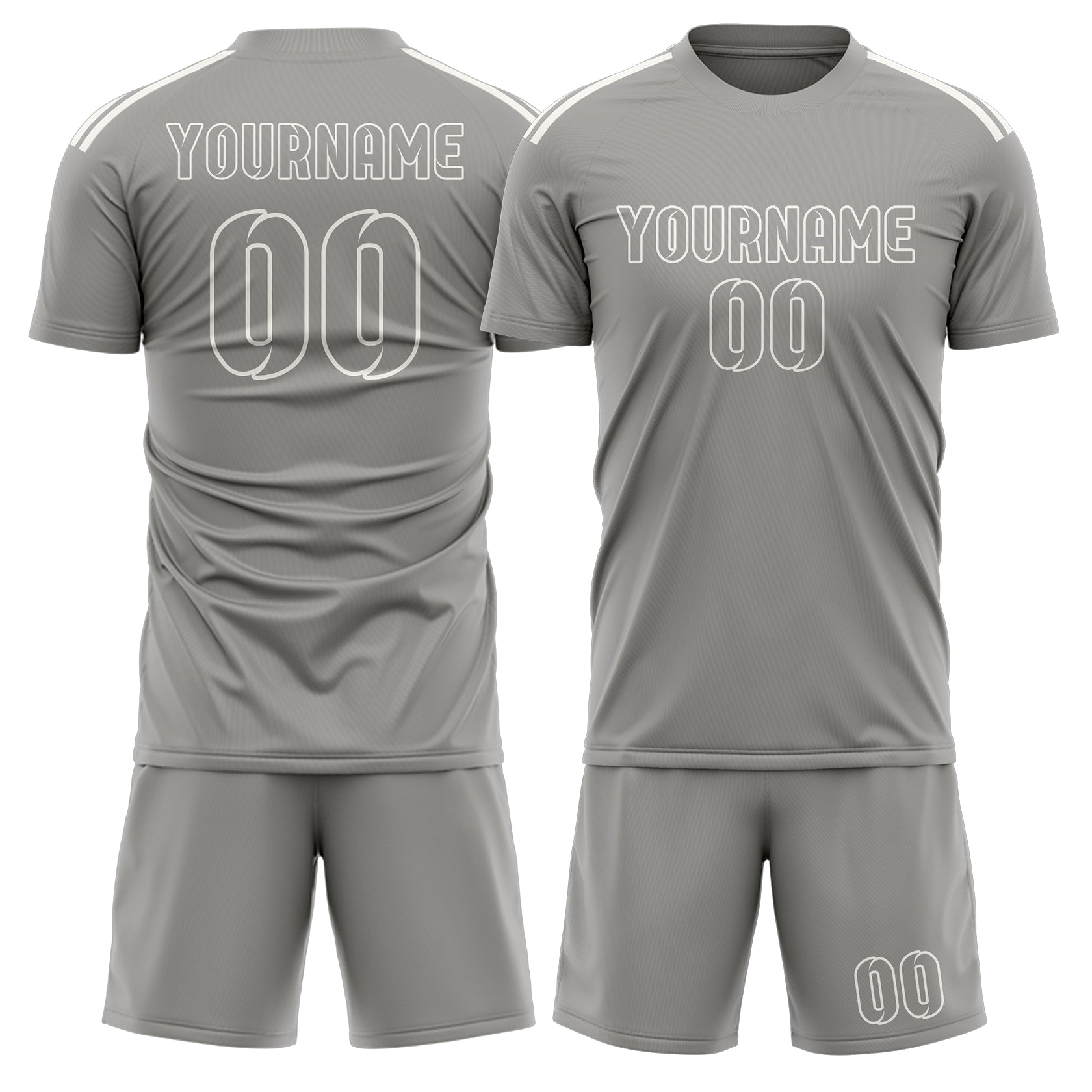 Custom Gray Gray Soccer Set