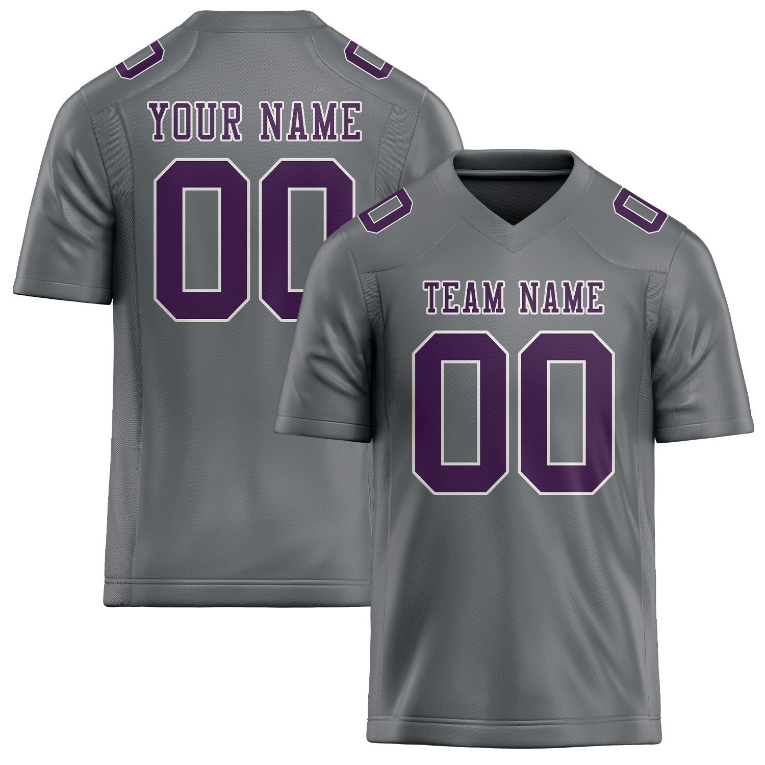 Custom Gray Purple Football Jersey
