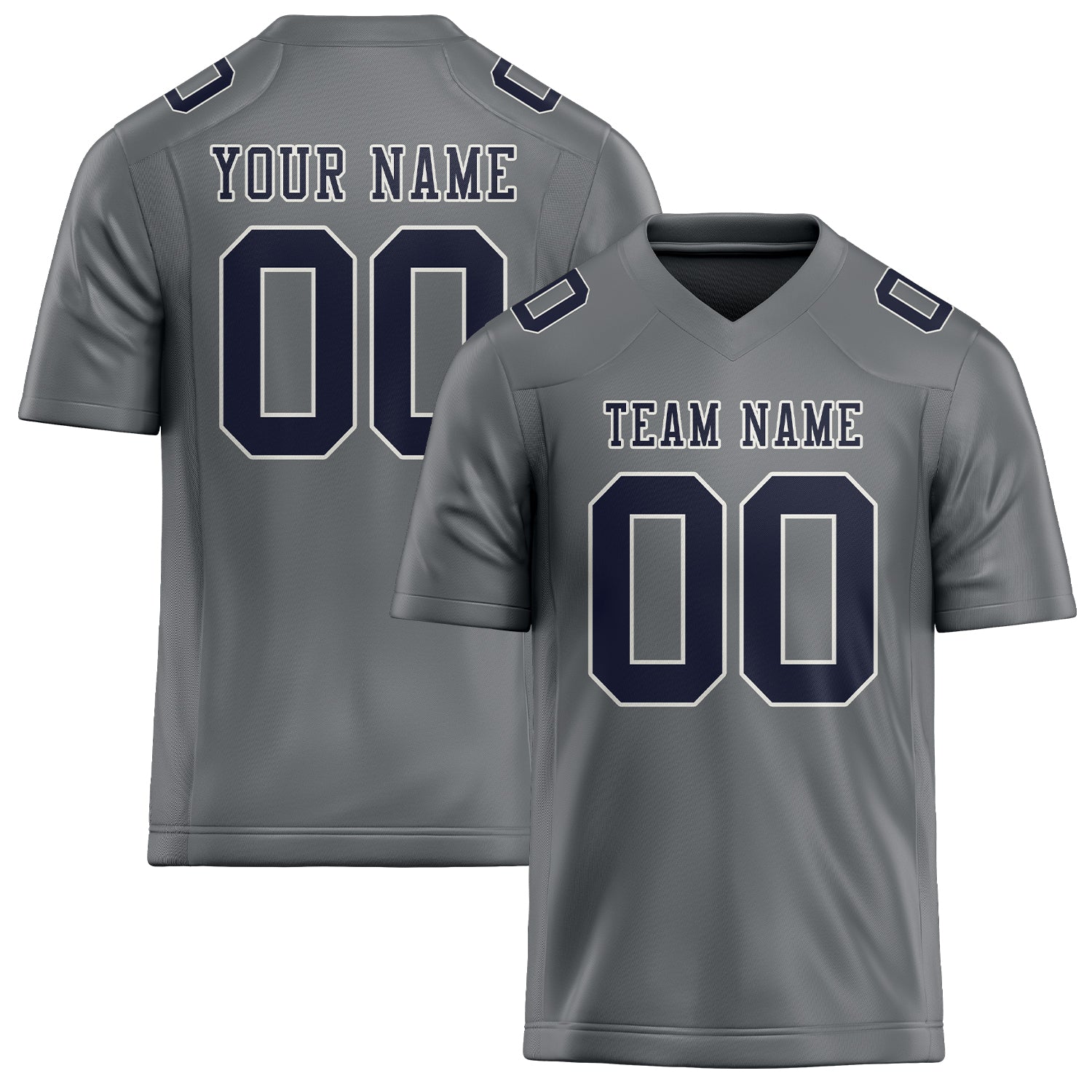Custom Gray Navy Football Jersey