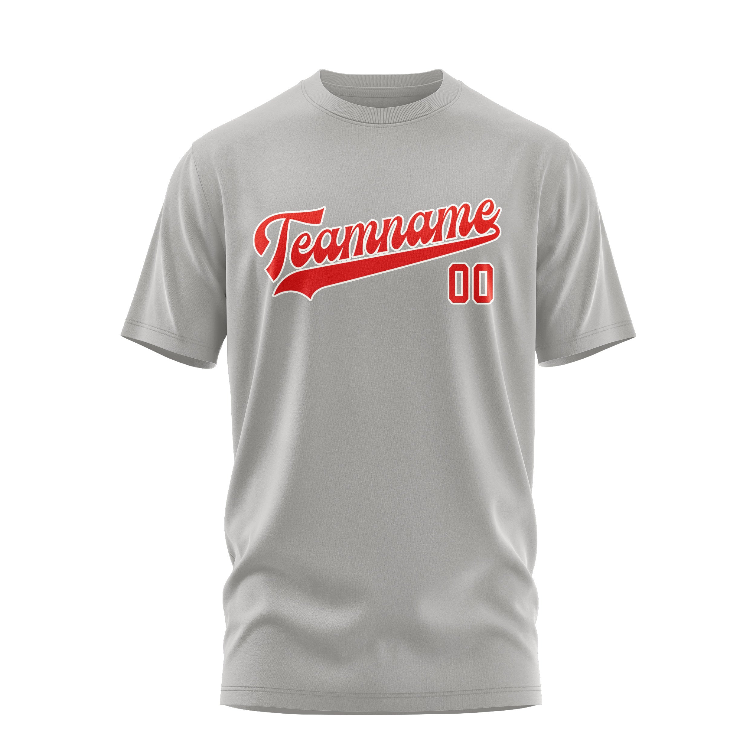 Custom Gray Orange Red T-Shirt
