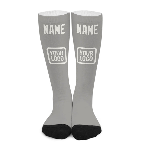 Custom Gray White Knee-High Sock