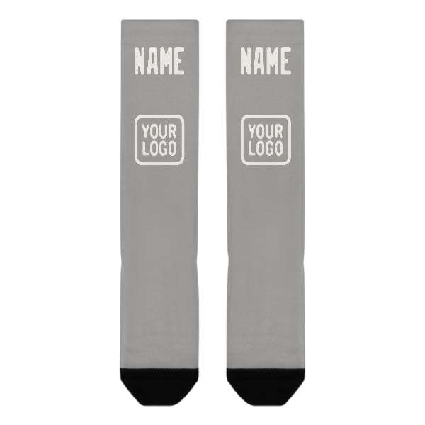 Custom Gray White Knee-High Sock