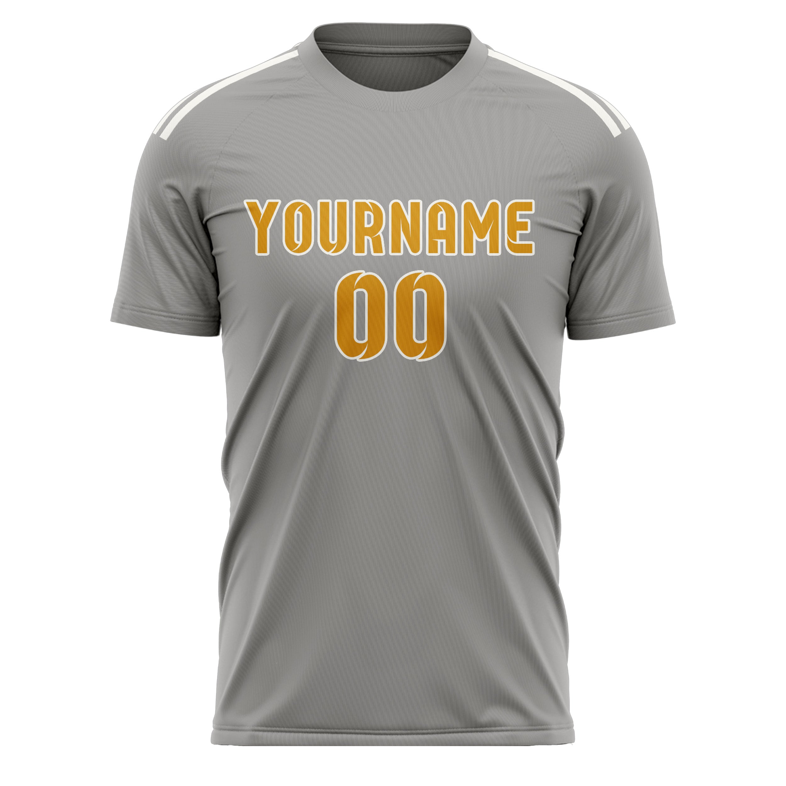 Custom Gray Yellow Soccer Jersey