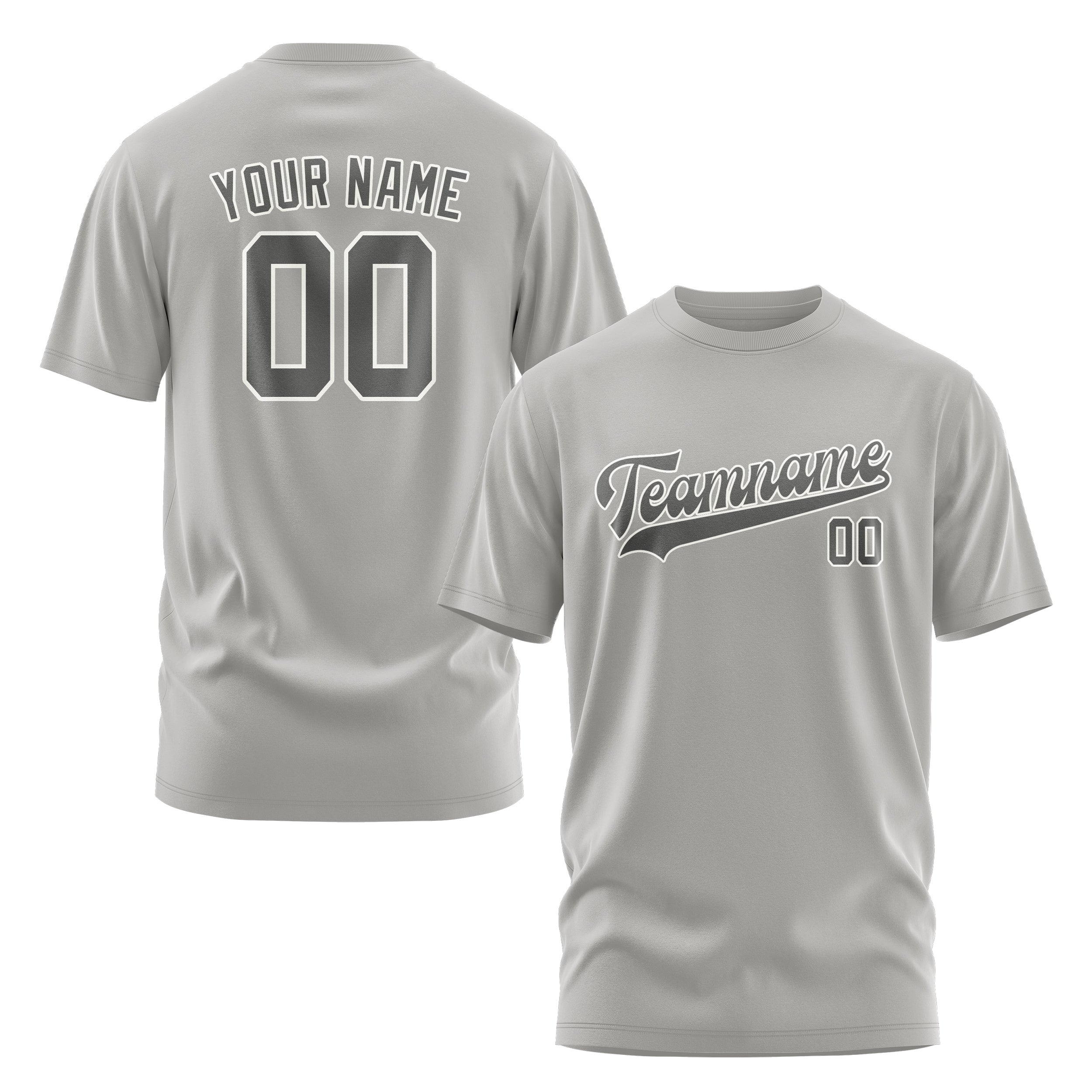 Custom Gray Dark Grey T-Shirt