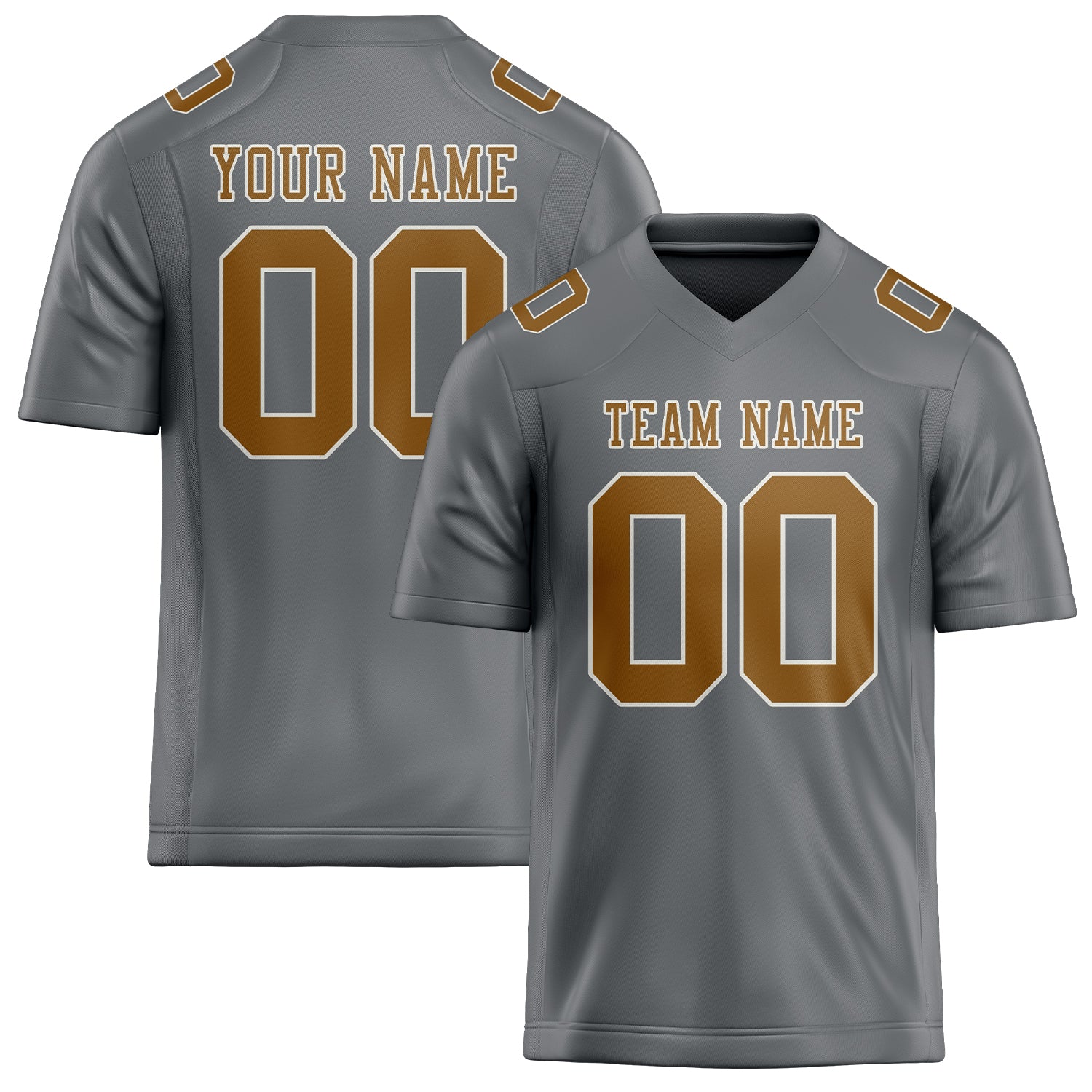 Custom Gray Khaki Football Jersey