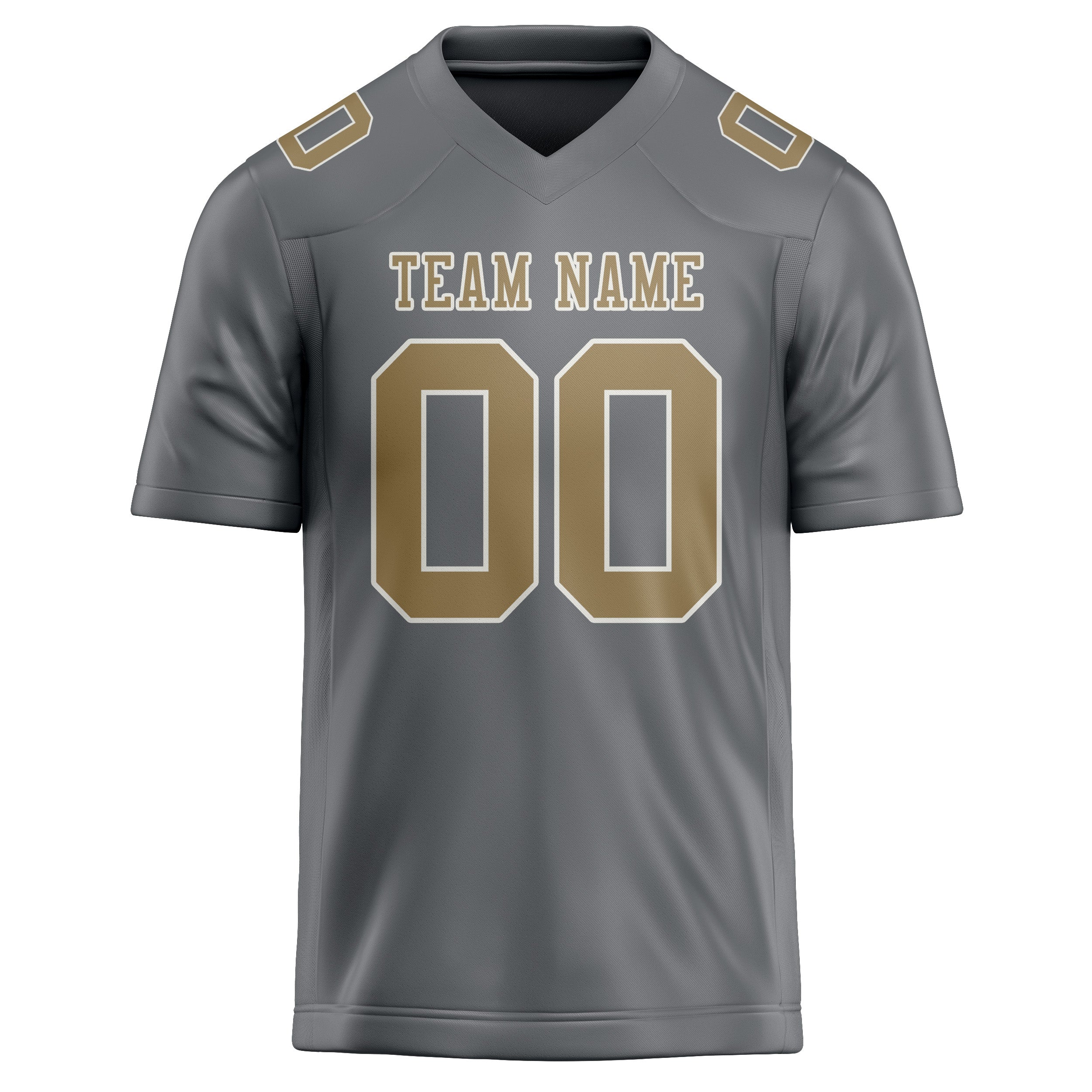 Custom Gray Light Khaki Football Jersey