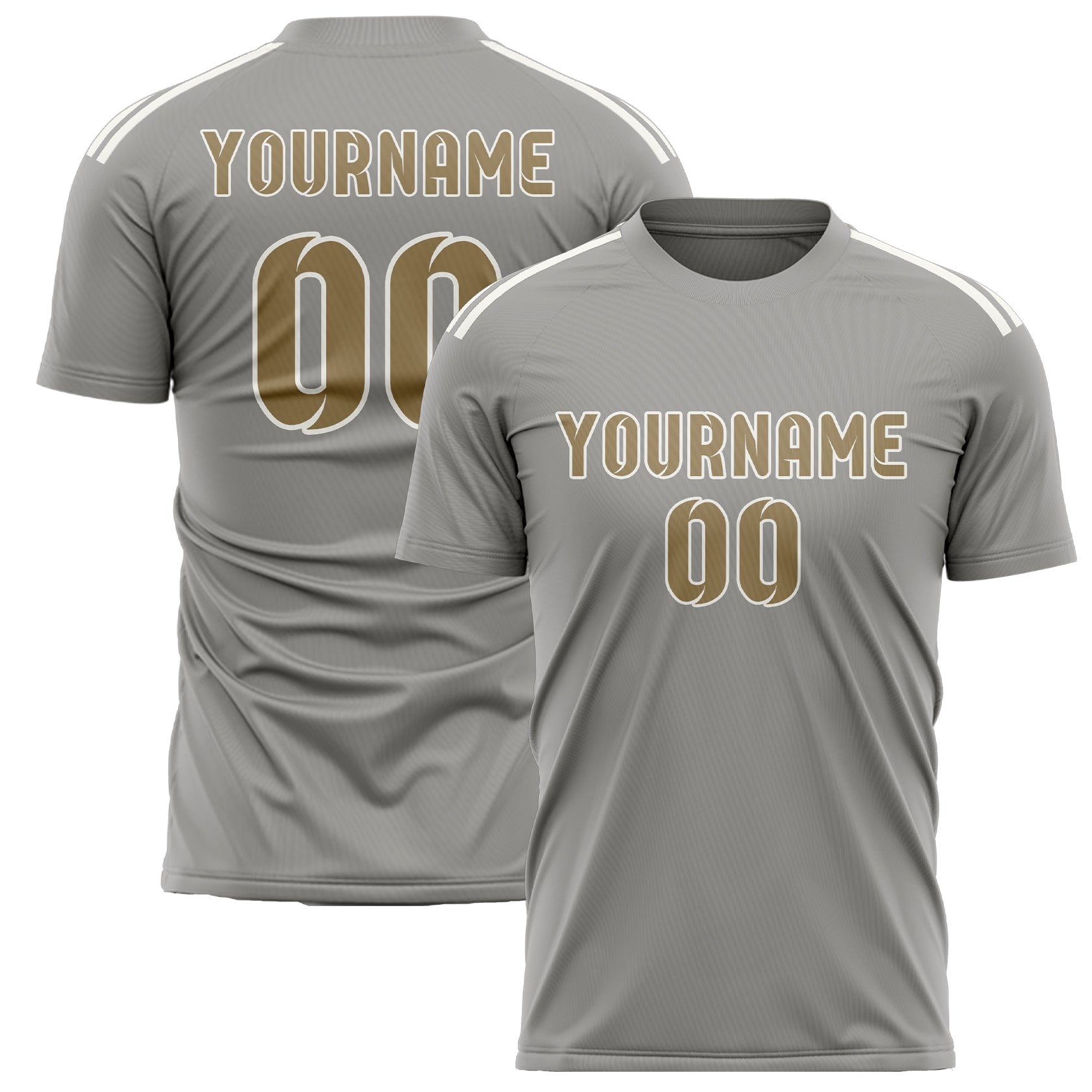 Custom Gray Light Khaki Soccer Jersey