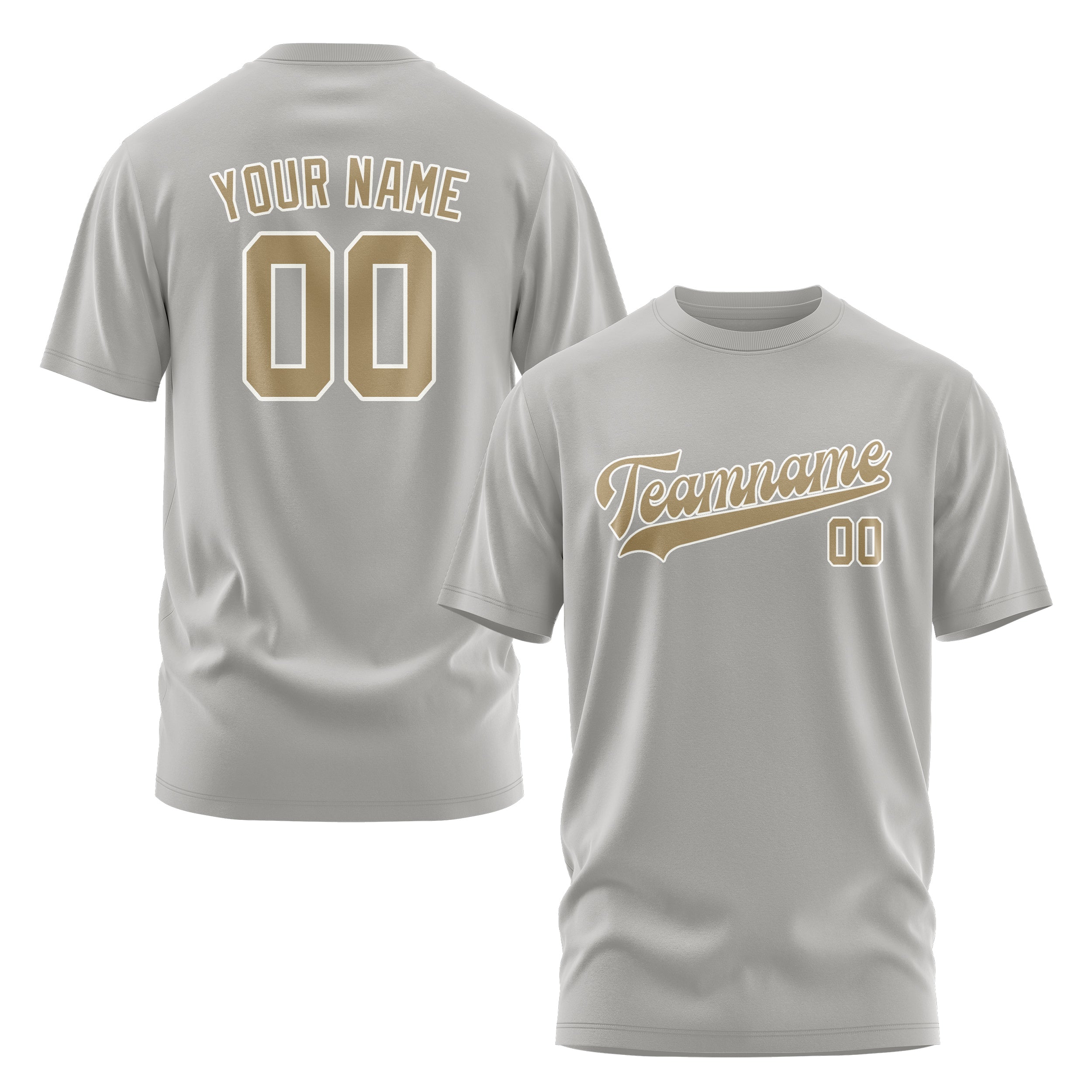 Custom Gray Light Khaki T-Shirt