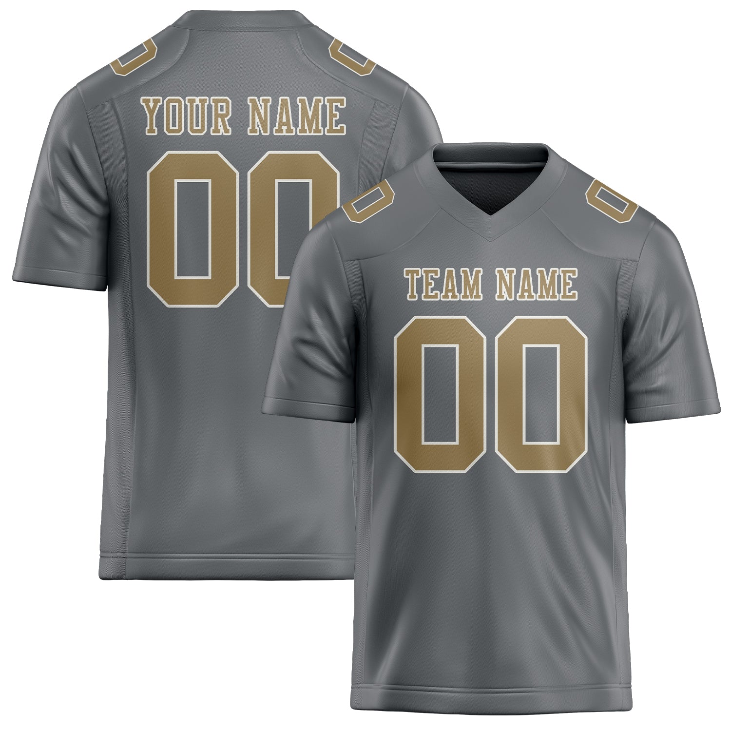Custom Gray Light Khaki Football Jersey