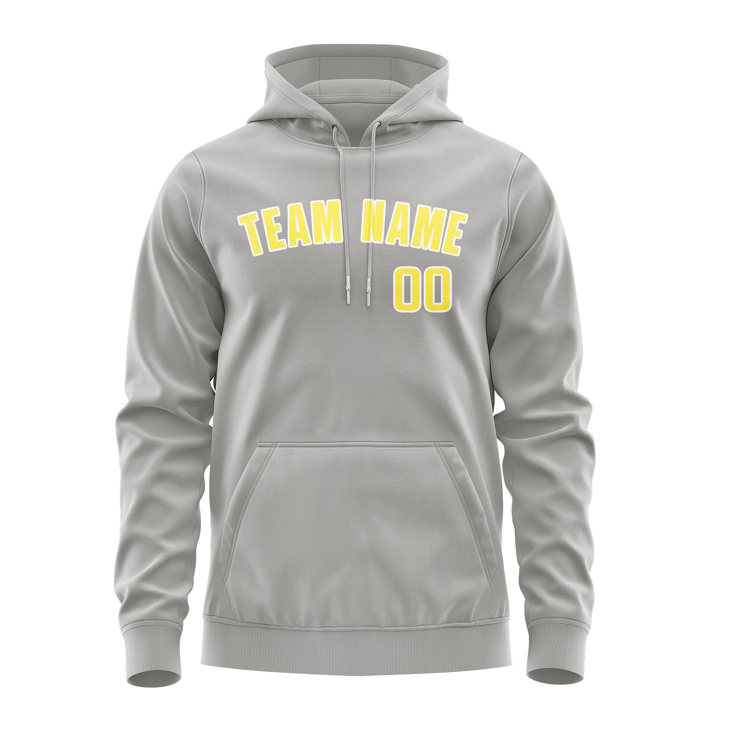 Custom Gray Light Yellow Hoodie