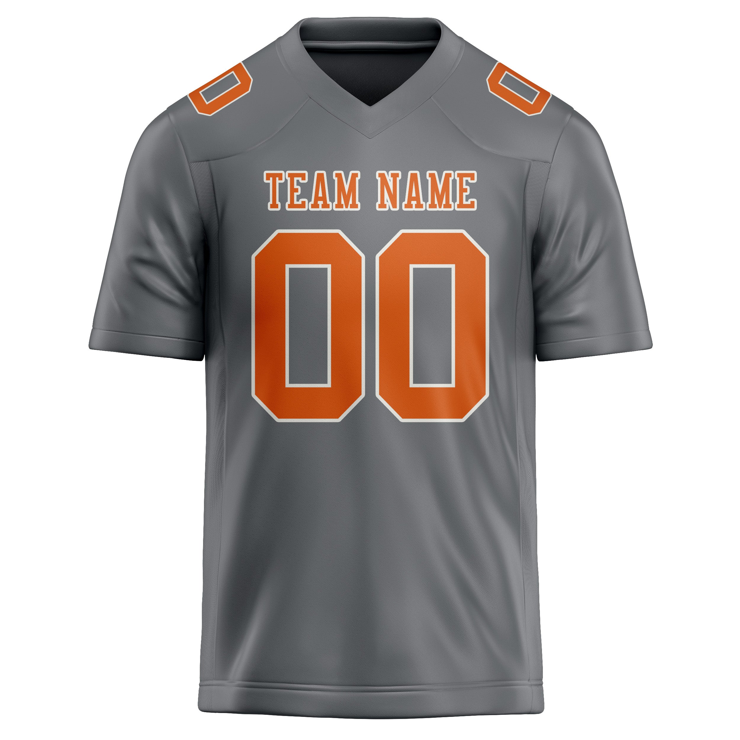 Custom Gray Orange Football Jersey