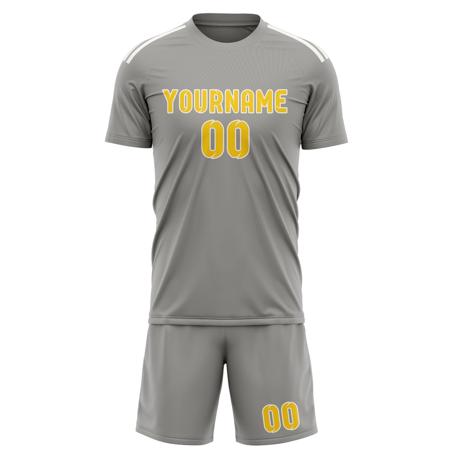 Custom Gray Gold Soccer Set