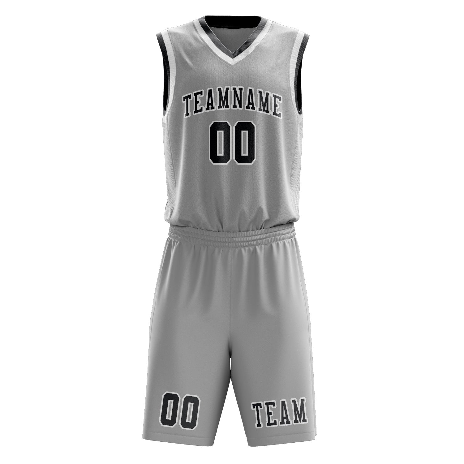 Custom Gray Dark Grey Basketball Set